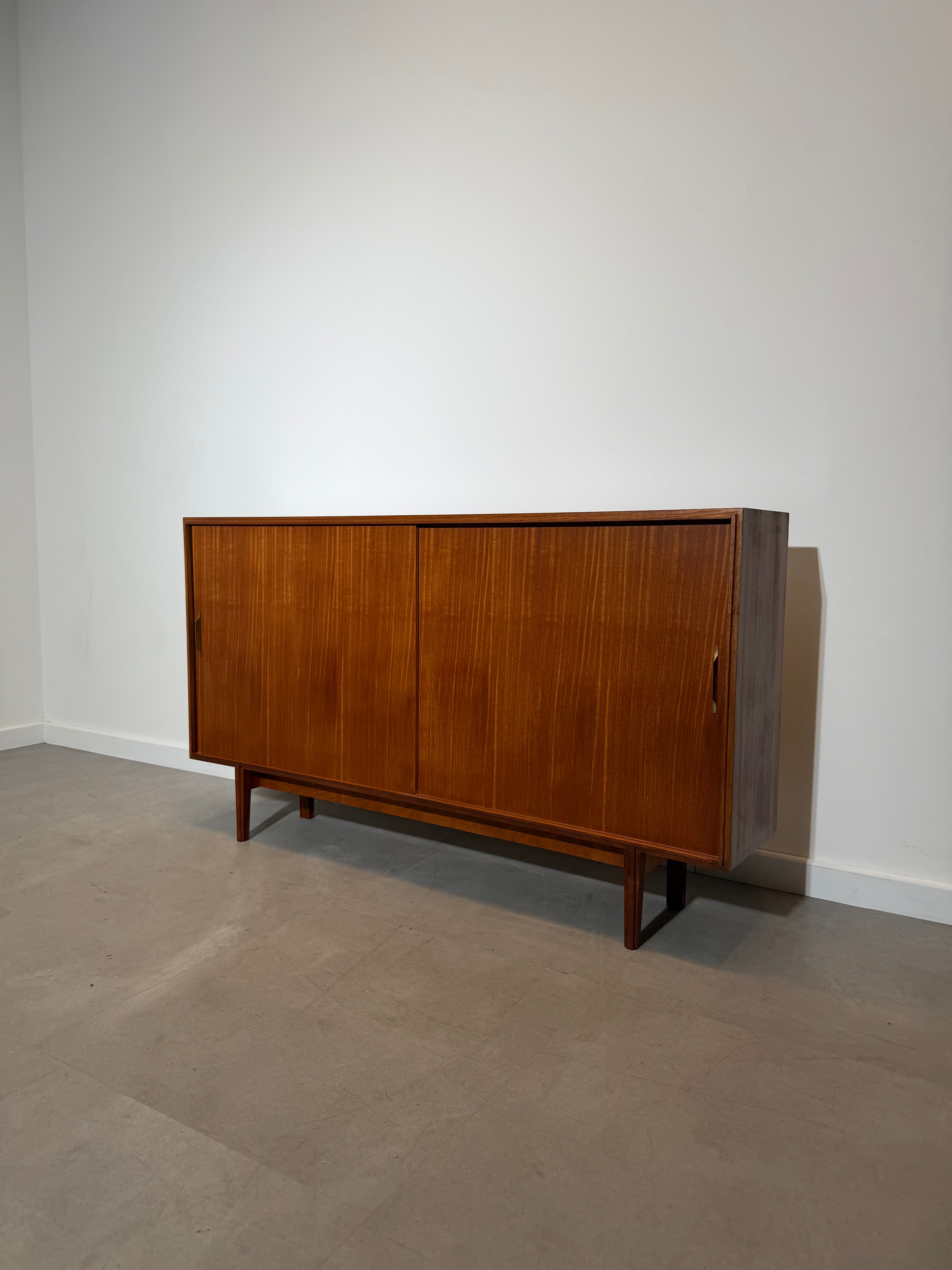 Mid-Century Teak Sliding Door Sideboard