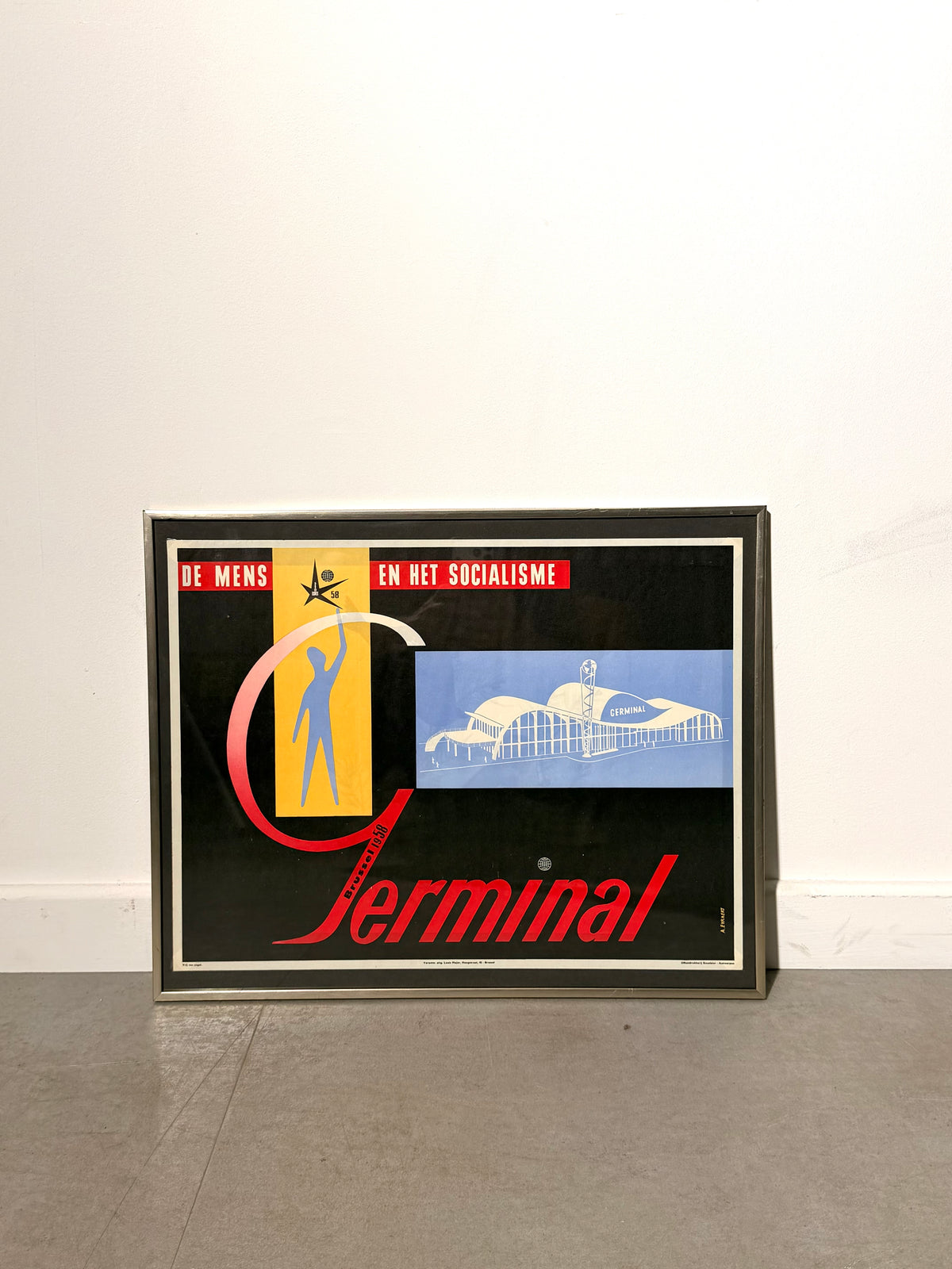 Original 1958 Expo 58 Germinal Poster De Mens en het Socialisme