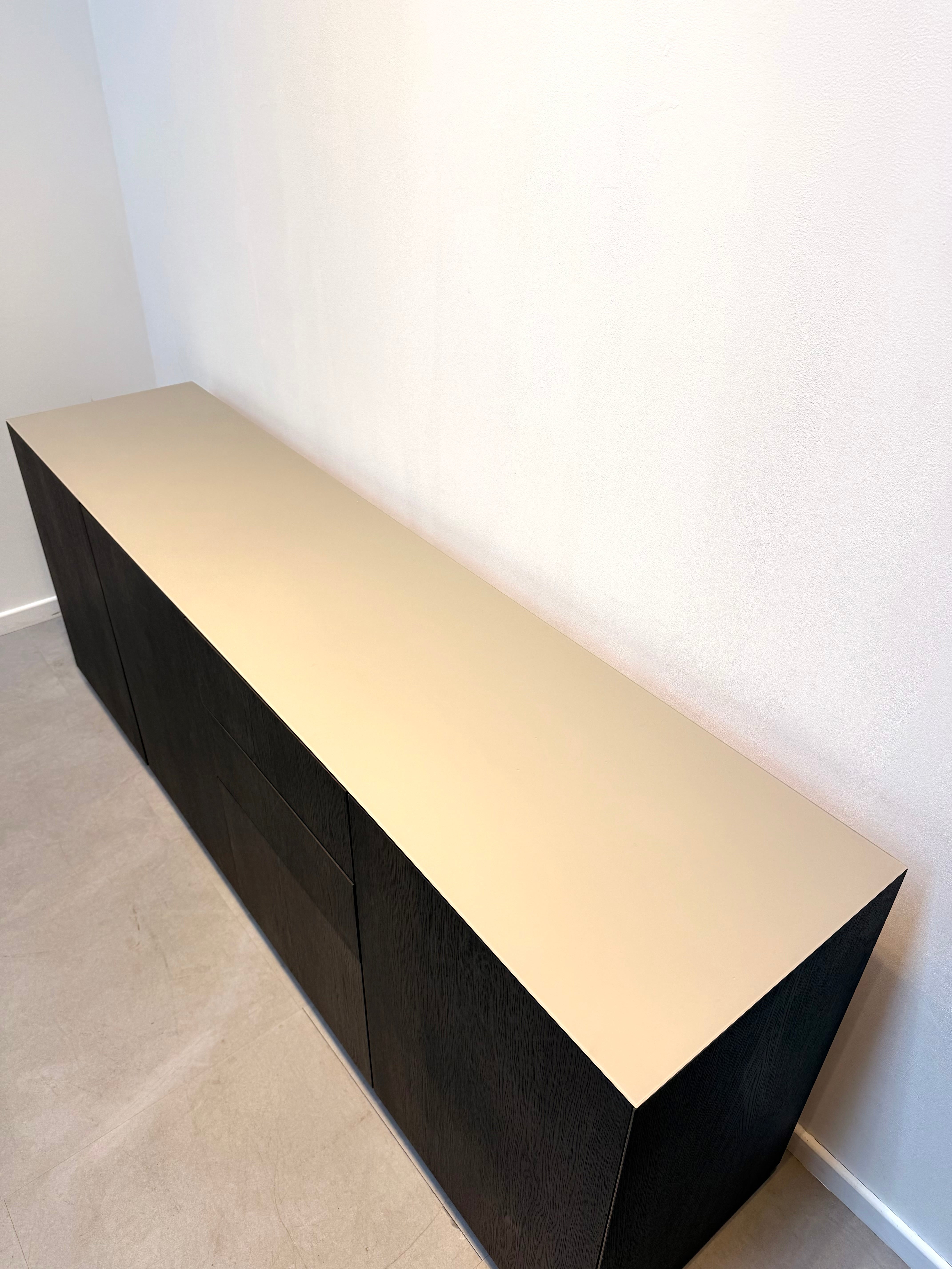 Contemporary Wooden Sideboard with Glass Top