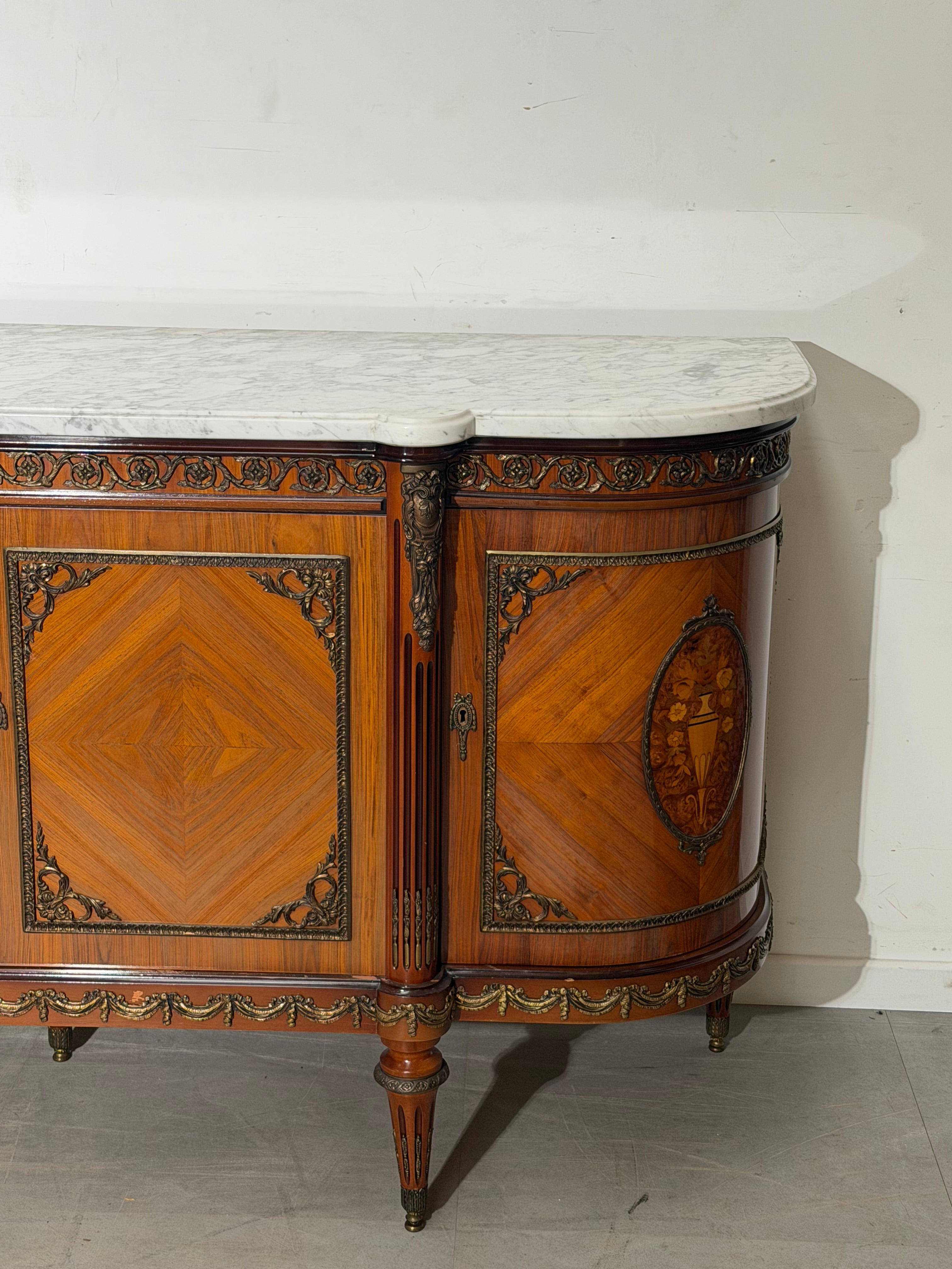 Large Louis XVI Style Sideboard by JP Ehalt – Marble Top – 265 cm