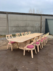 Maitland & Smith Tessellated stone marble dining table with 10 chairs