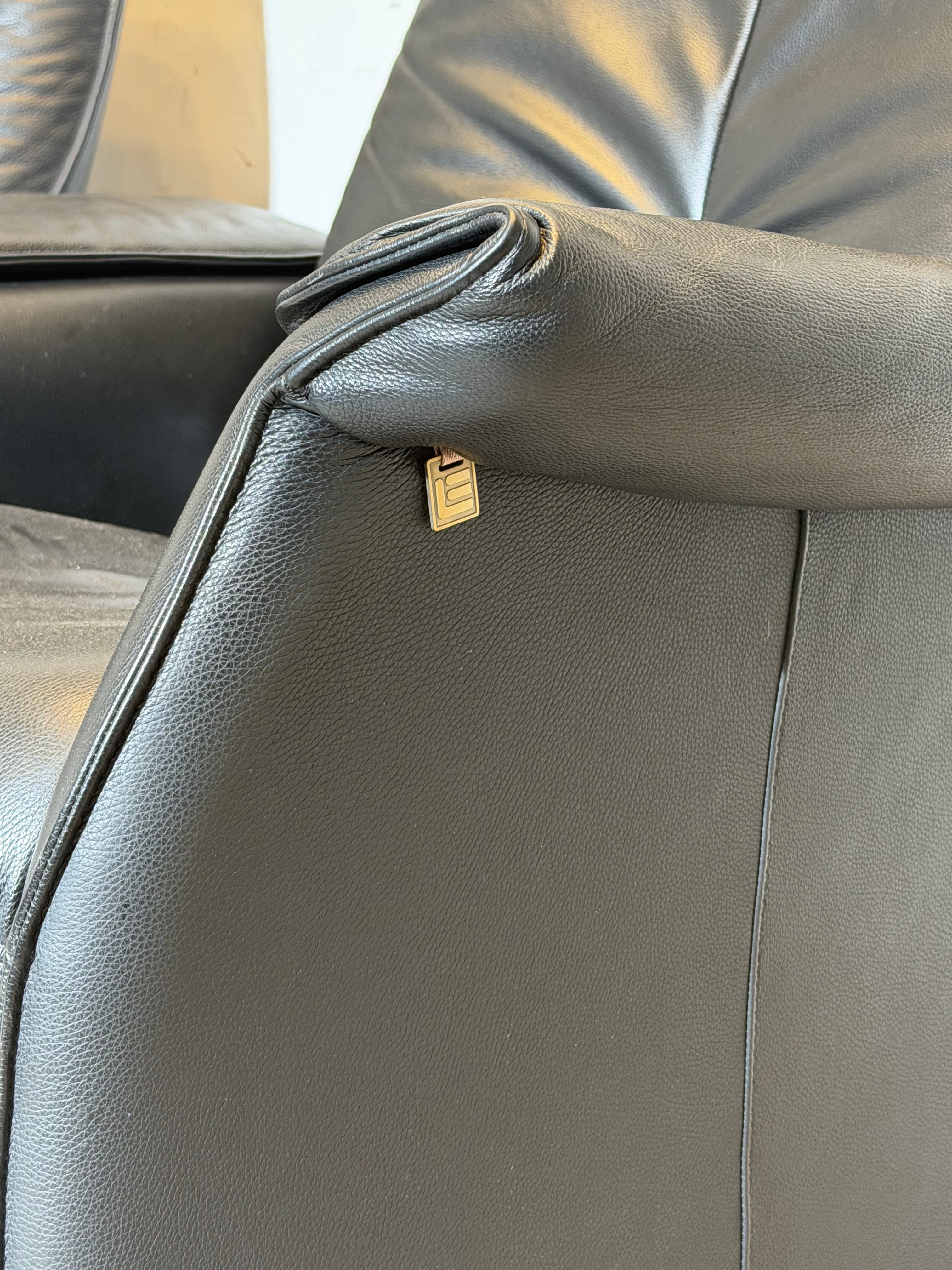 Elastoform Duo Relax / Cinema Chairs – Black Leather Reclining Armchairs