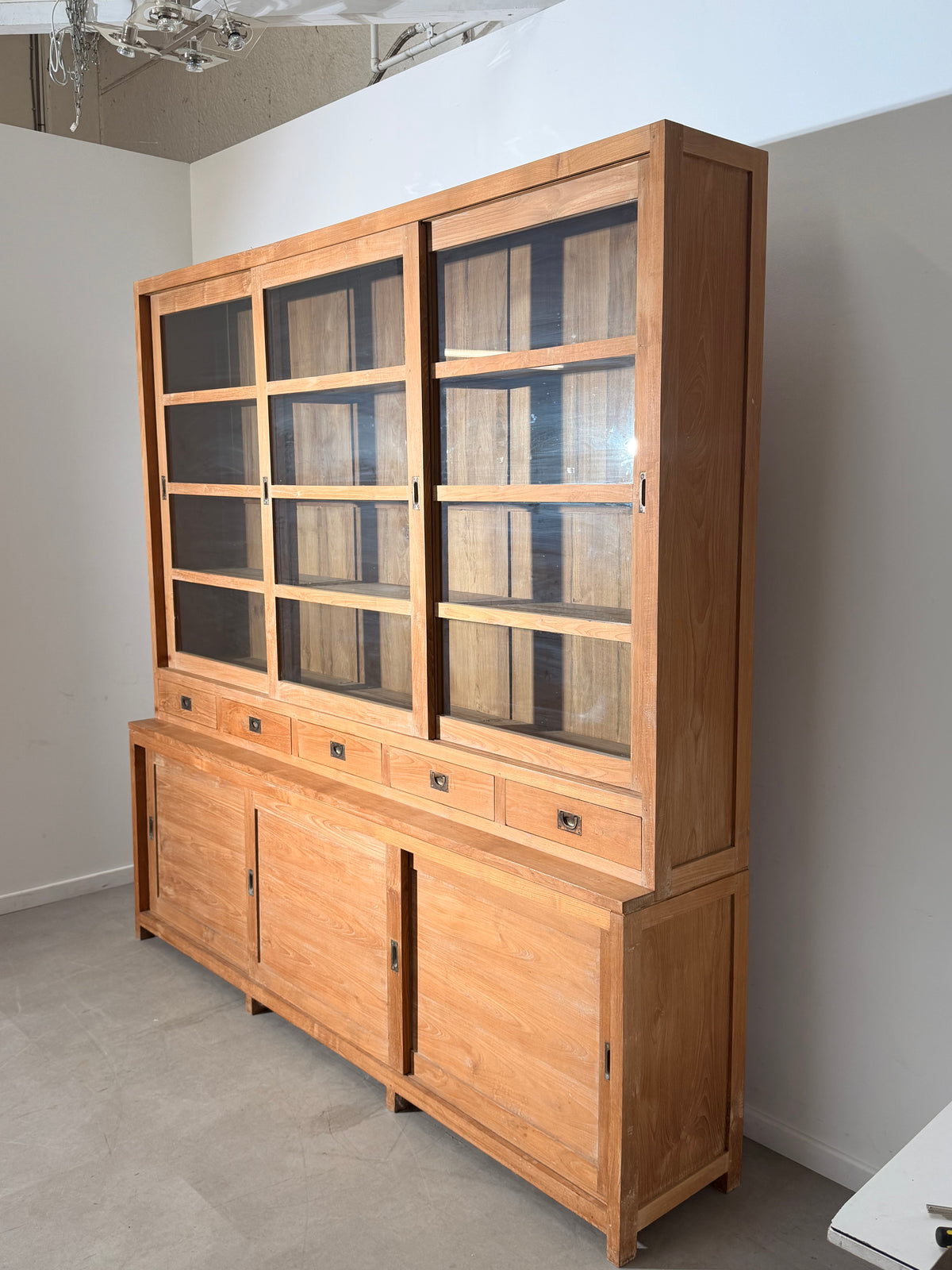 Large Teak Display & Storage Cabinet