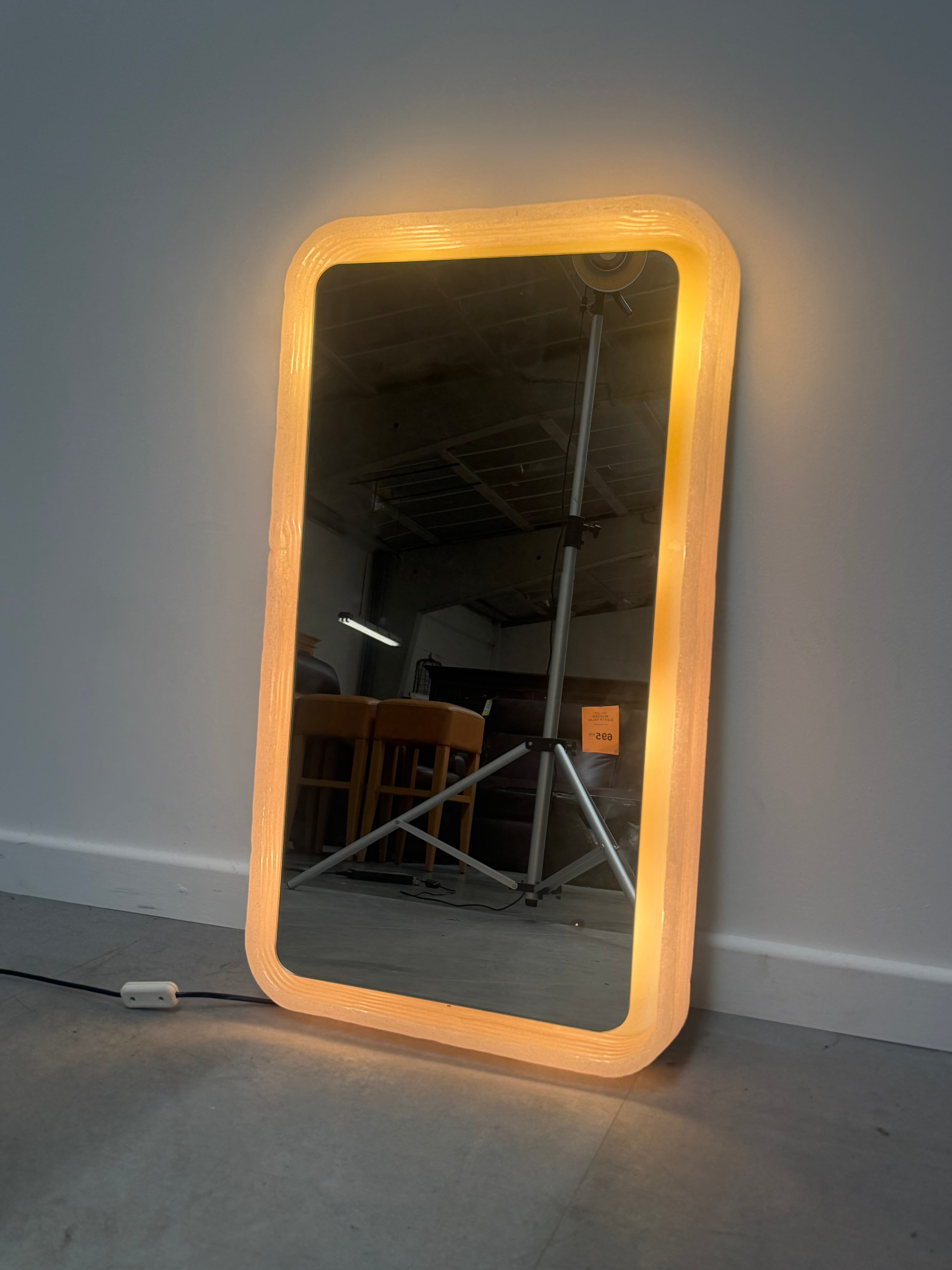 Vintage Illuminated Frosted Mirror