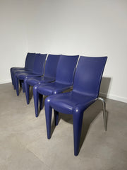 Set of 6 Louis 20 Dining Chairs by Philippe Starck for Vitra – Blue / Mauve