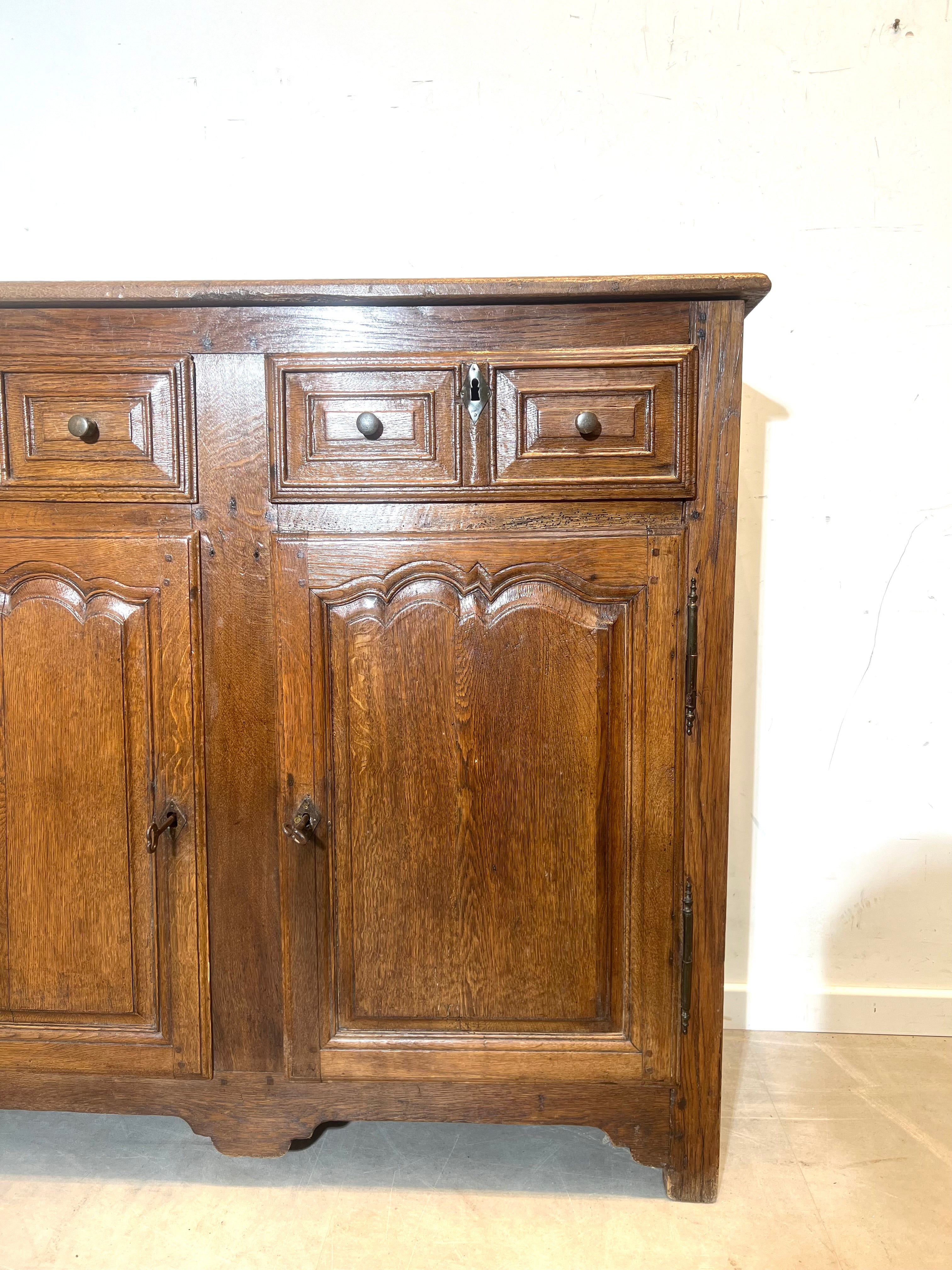 Antique Solid Oak Cabinet Rustic French Style