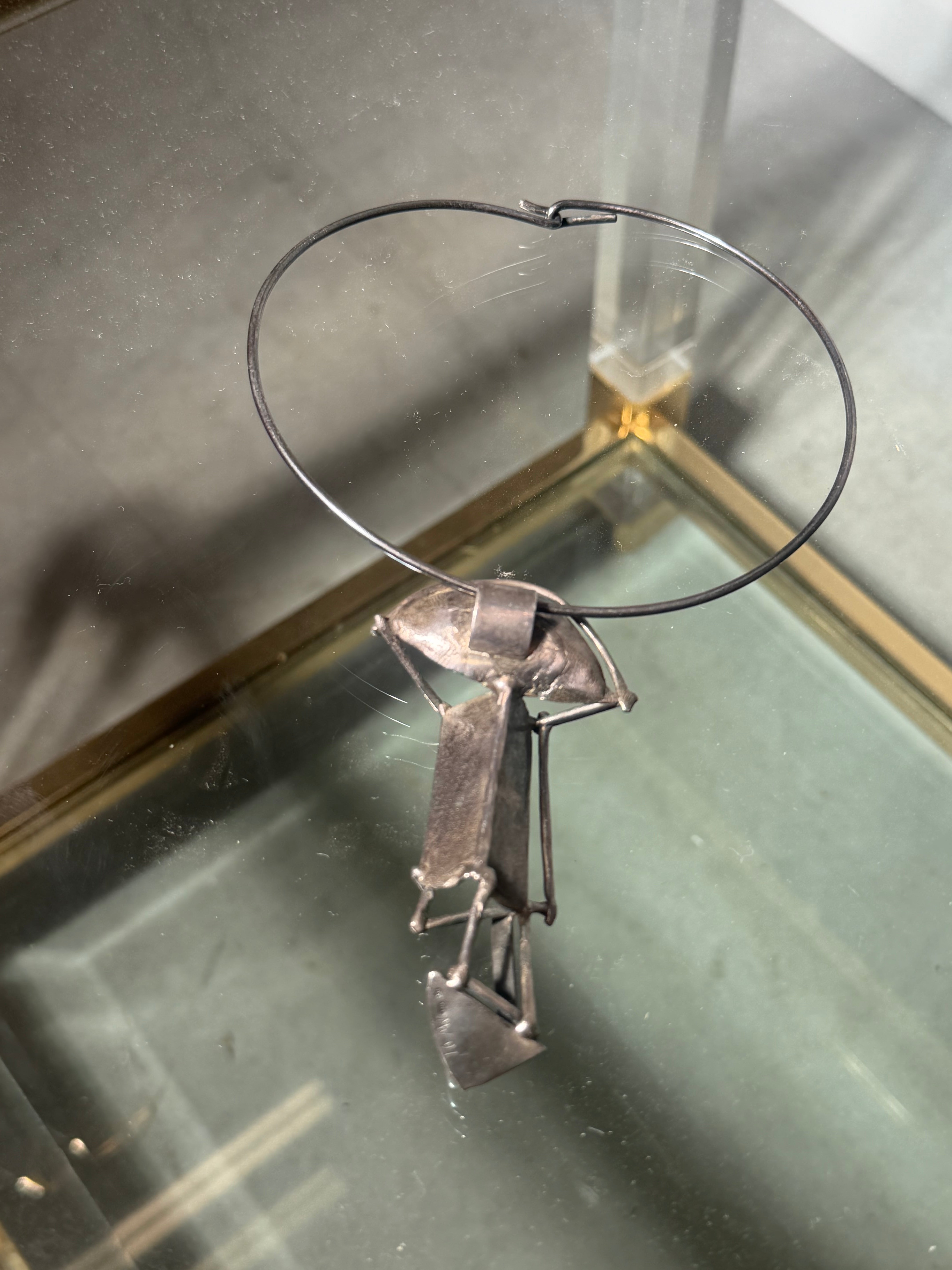 Mies De Wilde Brutalist Silver & Pearl Necklace – Handcrafted Belgian Design
