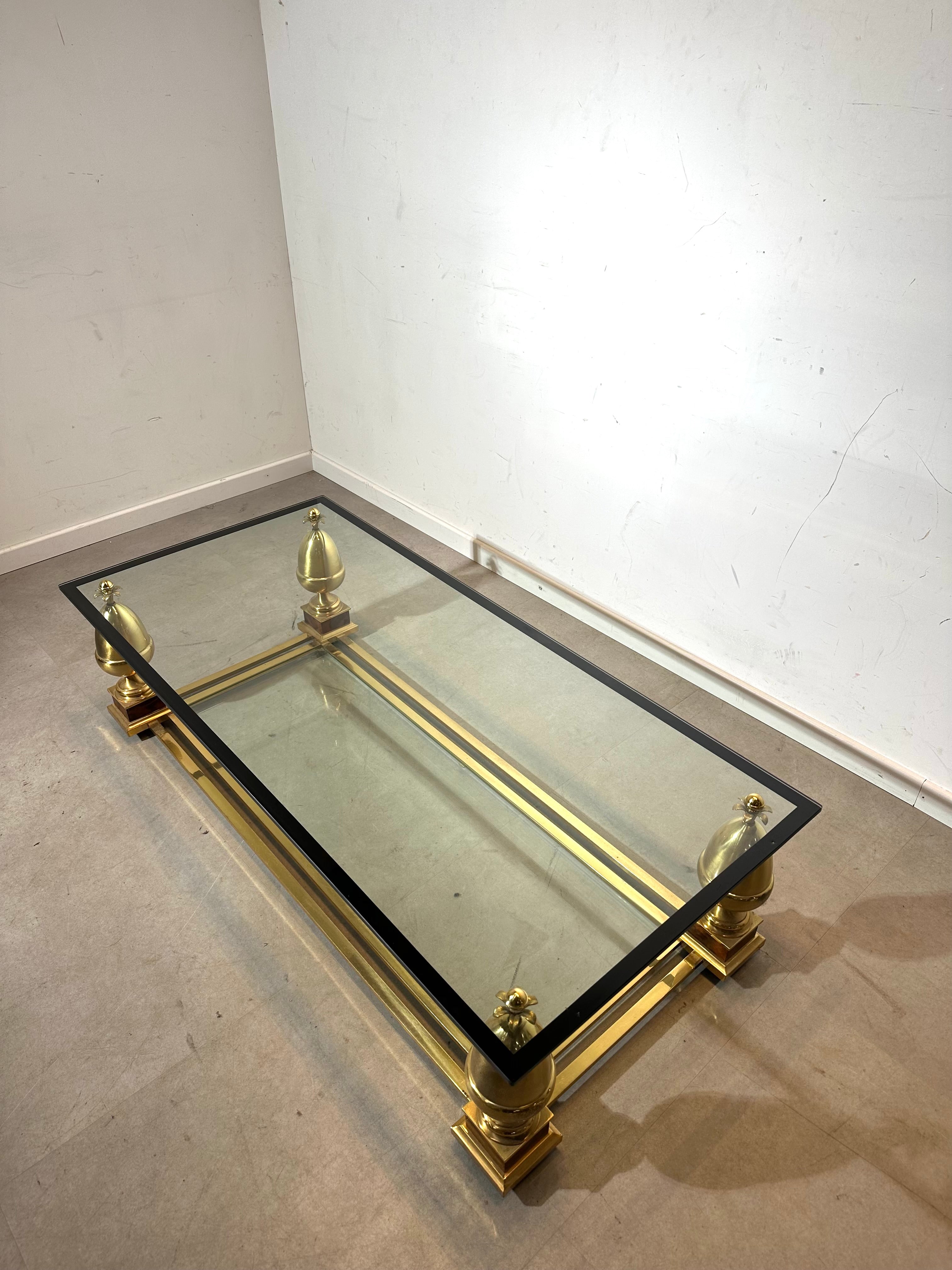 Maison Charles brass & glass coffee table