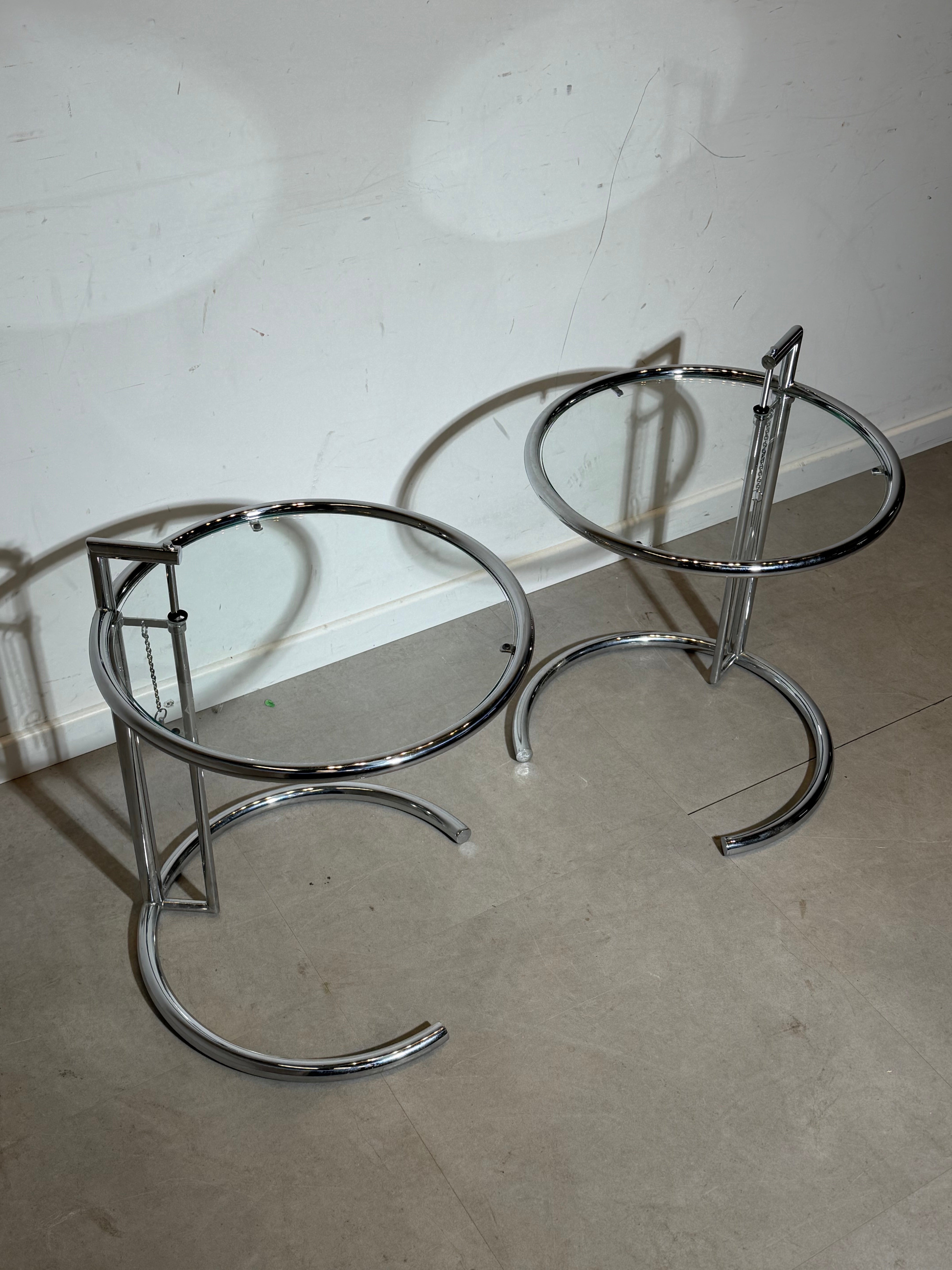 Vintage adjustable chrome side table – height adjustable – price per piece