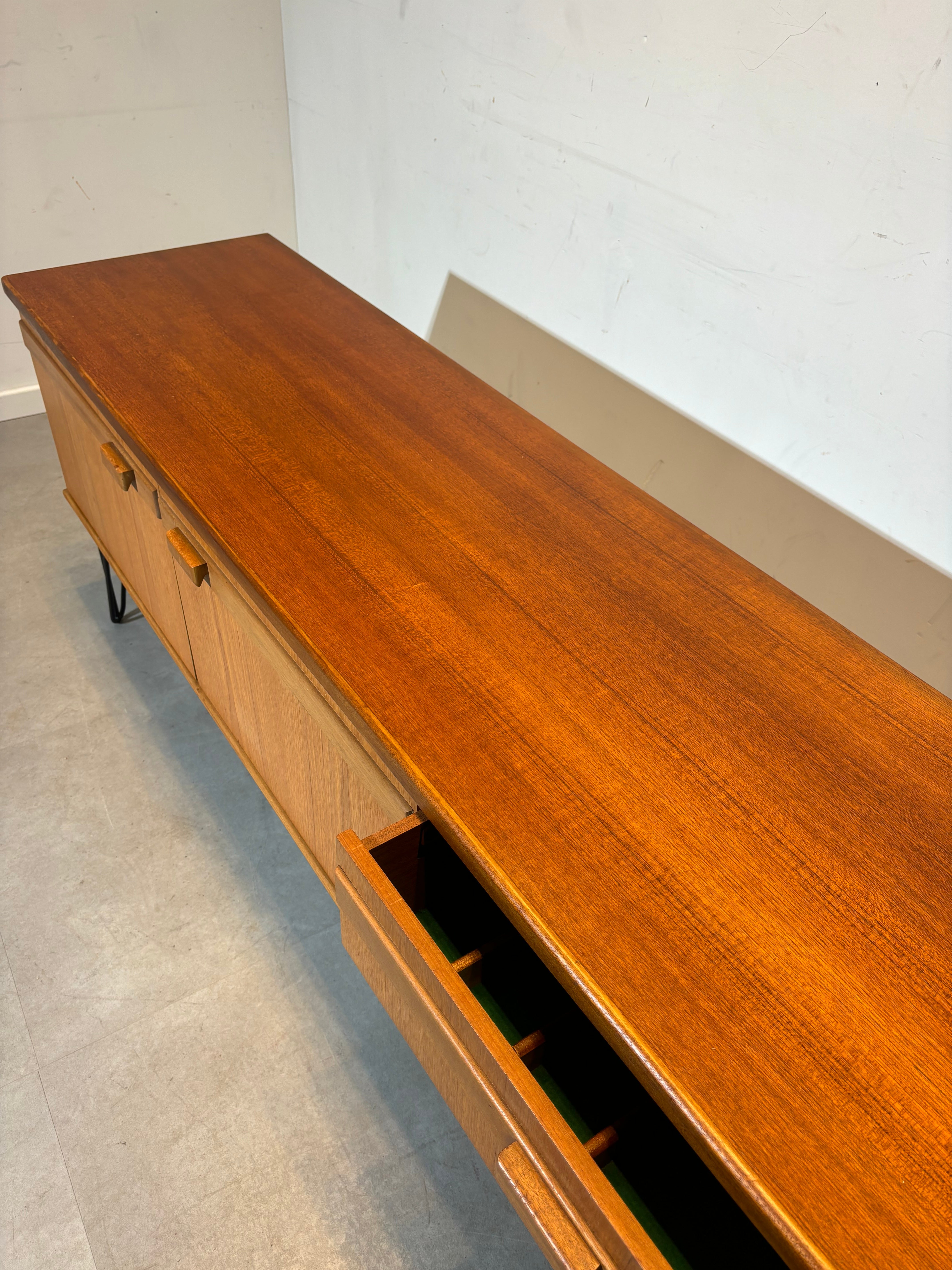 Vintage Hairpin Teak Sideboard