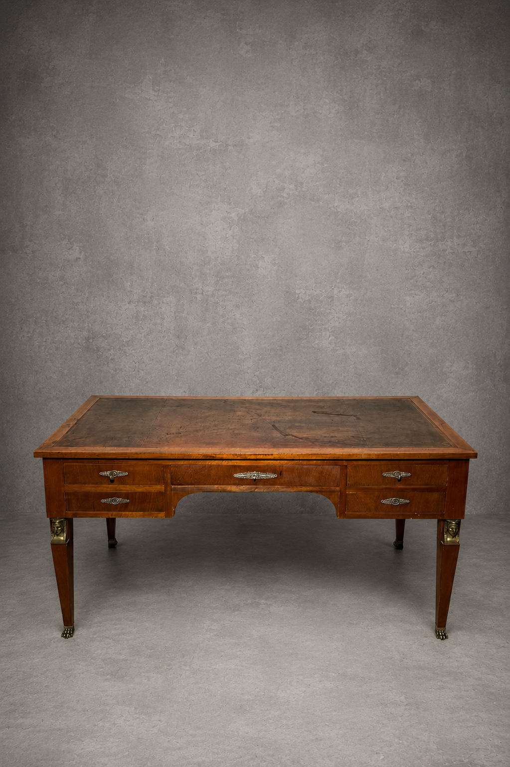 French Empire Style Executive Desk with Leather Top