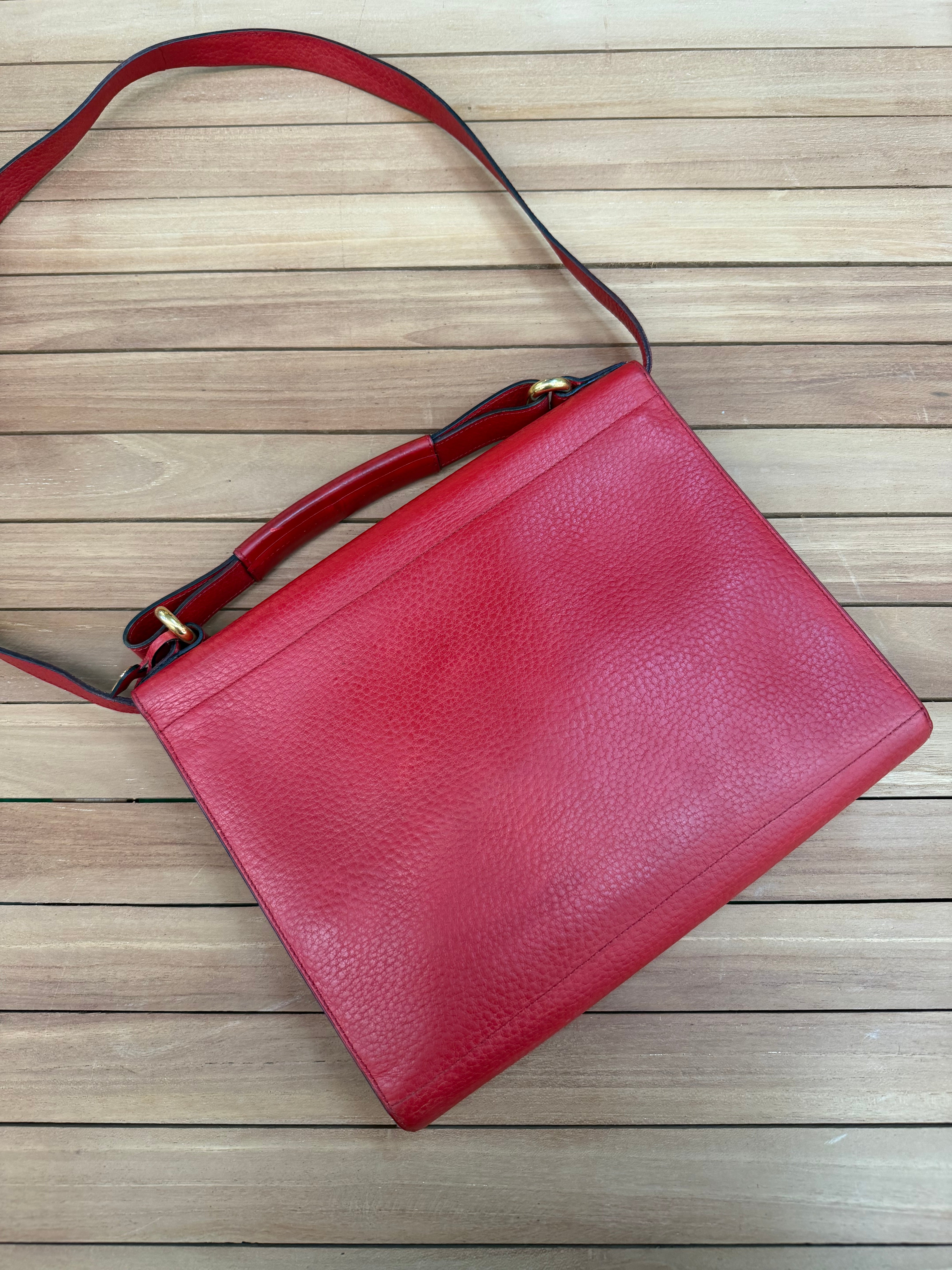 Delvaux Top Handle & Crossbody Bag – Red Leather