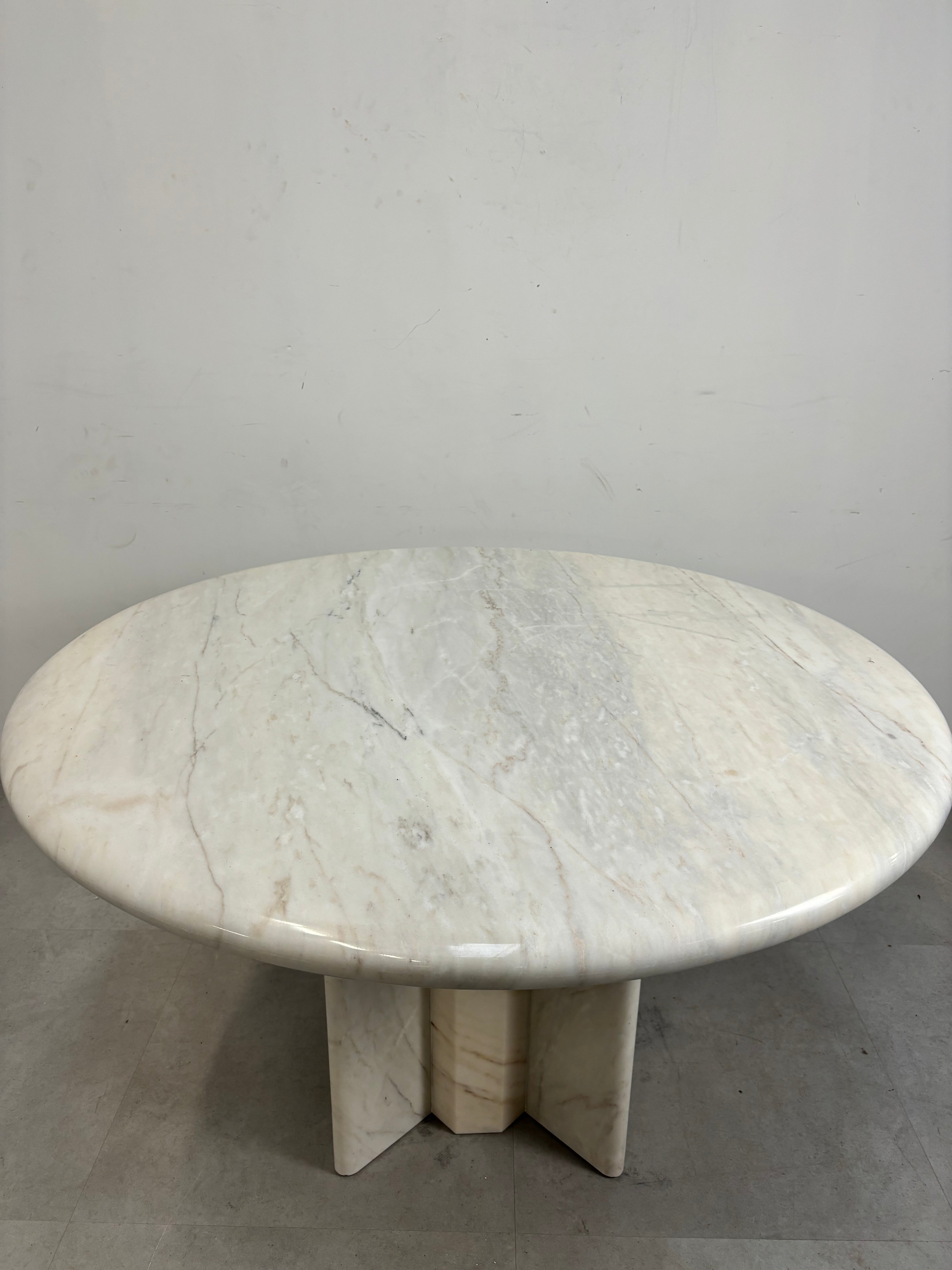 Round 1980’s Marble Dining Table