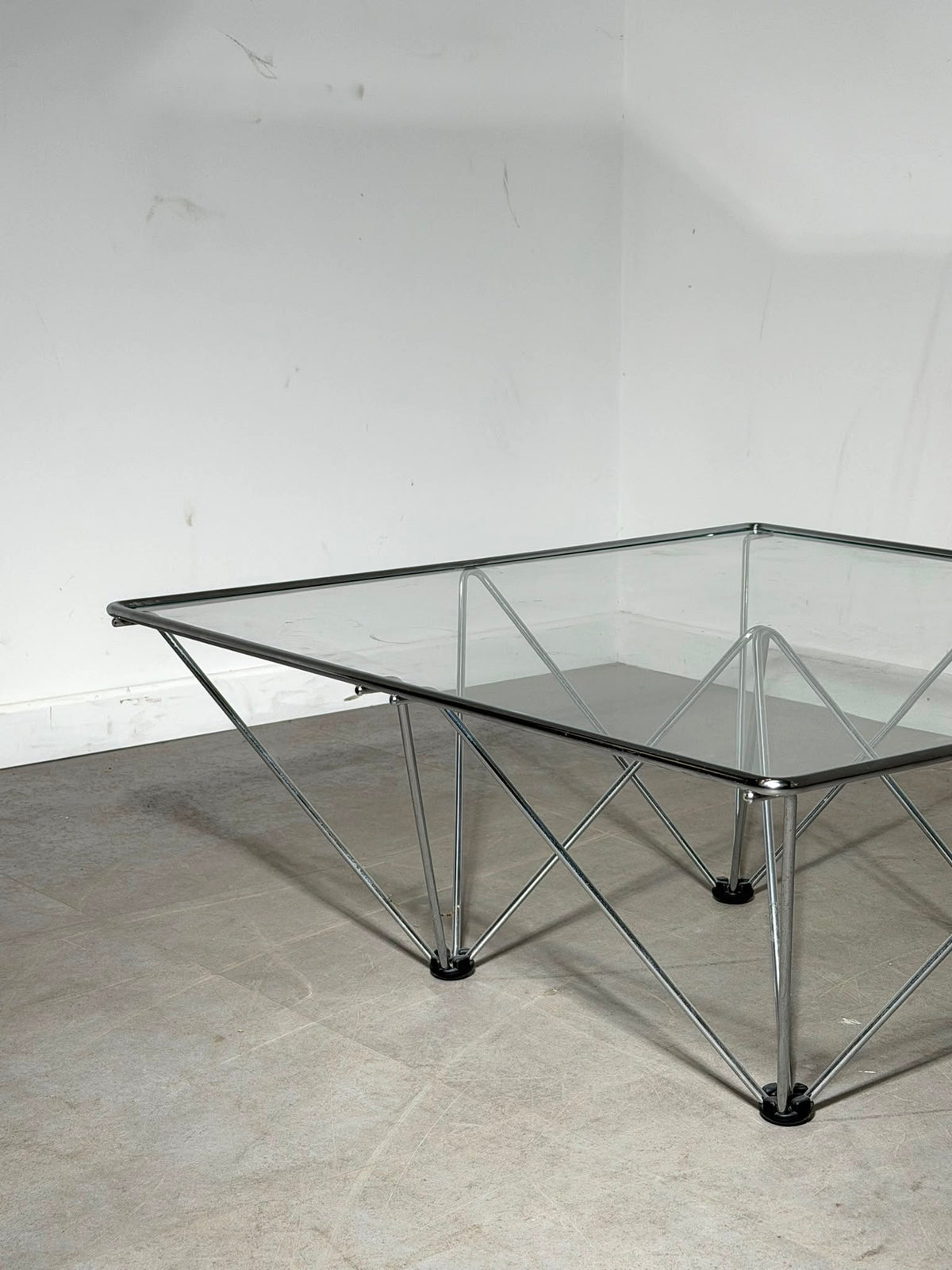 Chrome & Glass Geometric Coffee Table