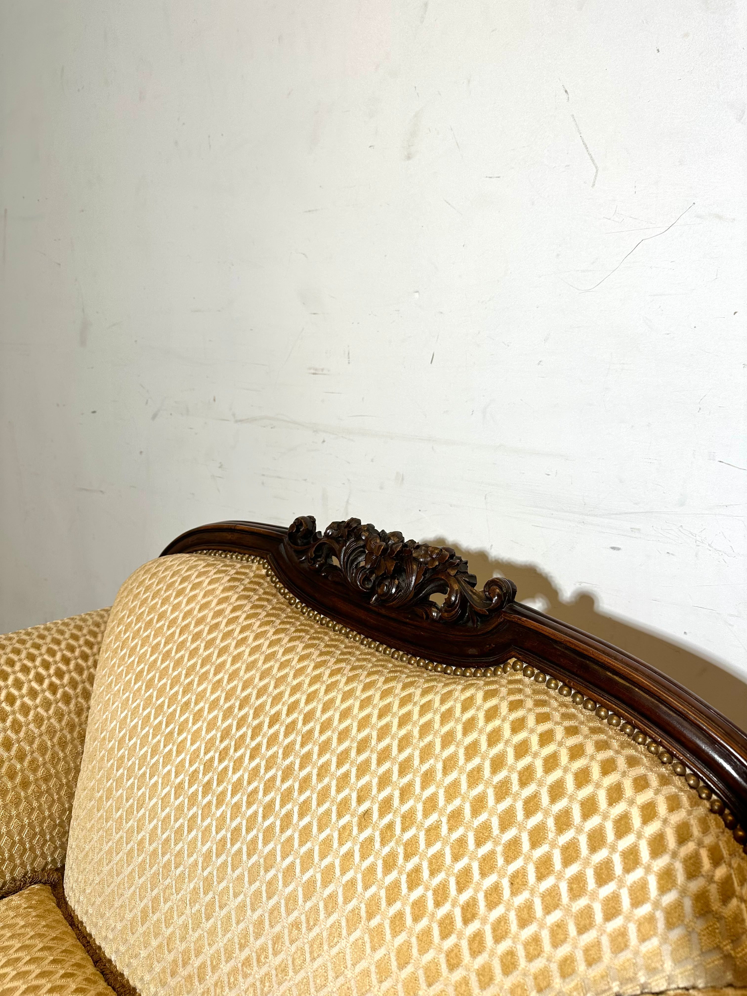 Antique Carved Mahogany Armchair