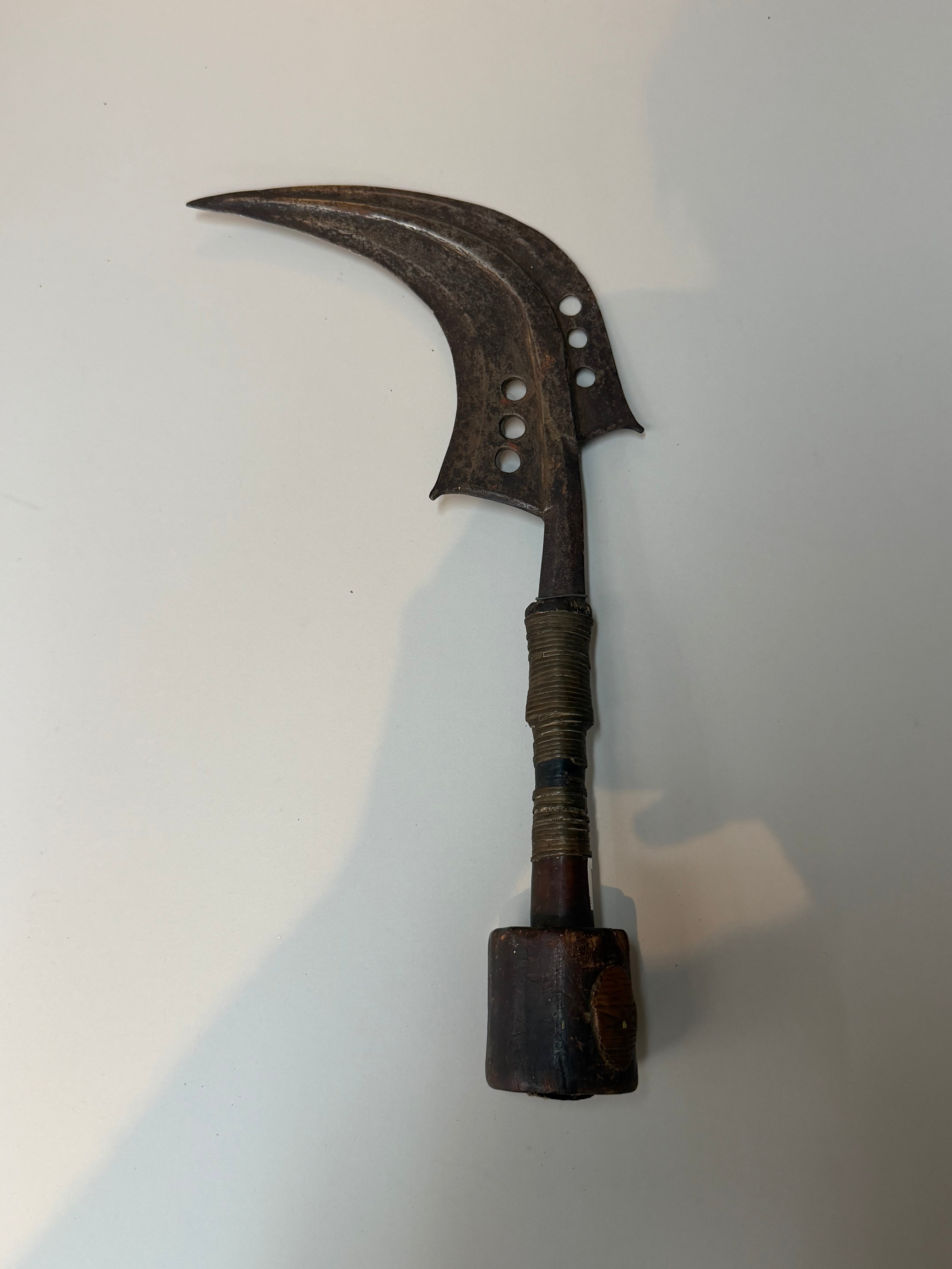 Antique African Ceremonial Sickle Axe – “Trumbash” Mangbetu