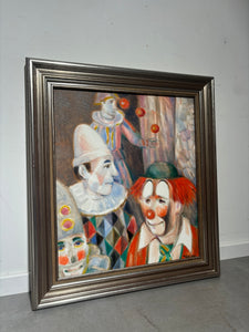 Oil on canvas Marcel Cockx - 4 clowns