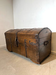 18th Century Antique Oak Dome Trunk