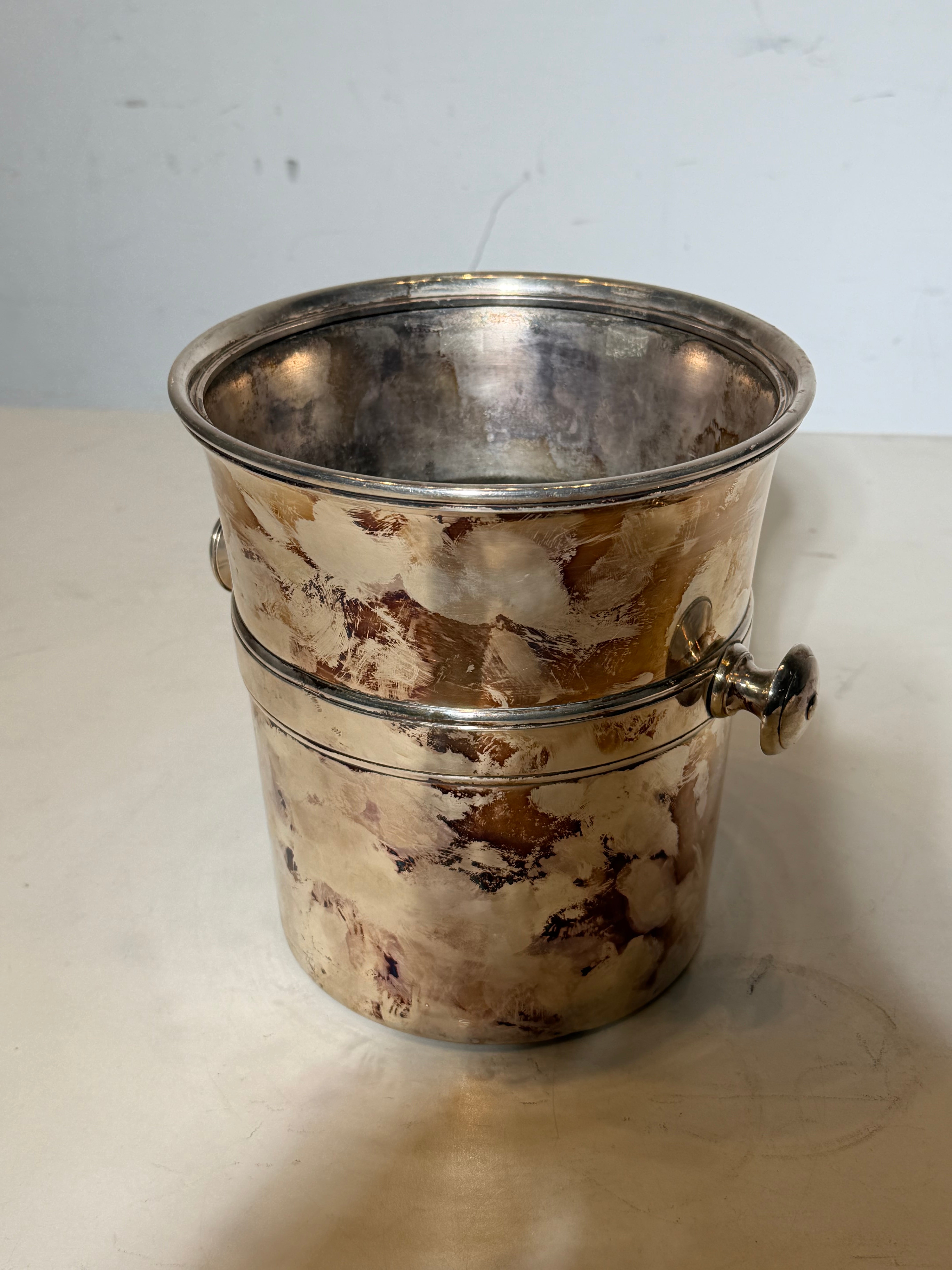 Christofle Silver Plated Ice Bucket – Vintage Barware – 21 x 21 cm