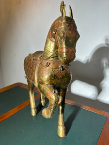 Antique brass and copper XL Horse