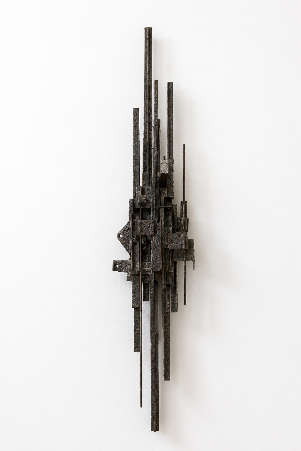 Brutalist Wrought Iron Wall Sculpture