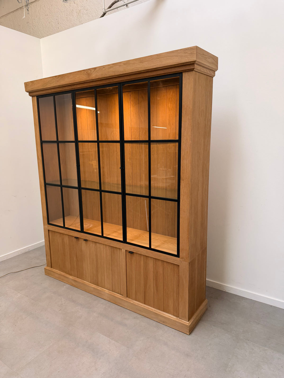 Flamant Interiors “Iron Jason” Oak Display Cabinet