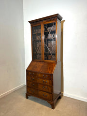 Antieke mahoniehouten secretaire met boekenkast