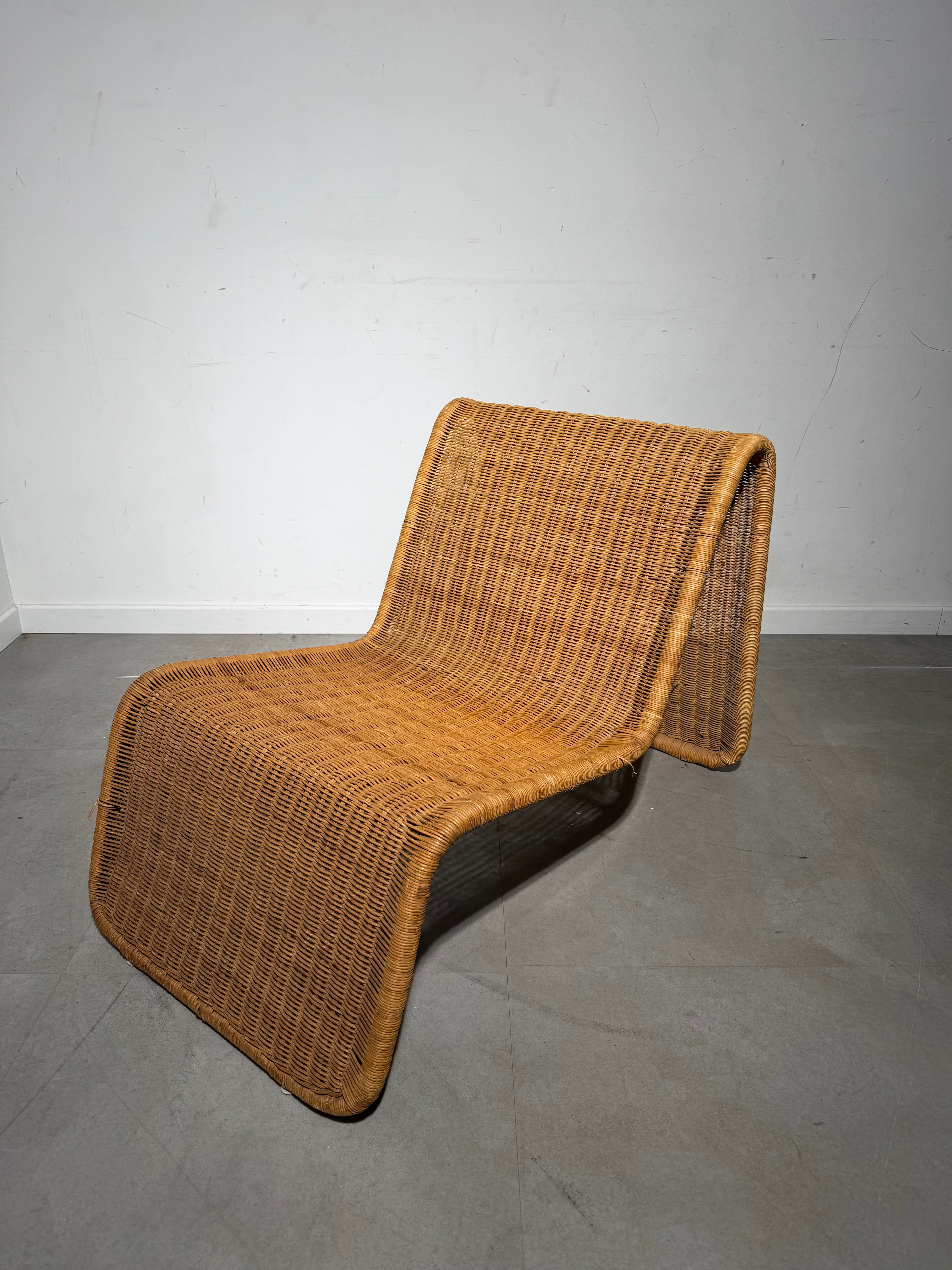 1960s Tito Agnoli Rattan Lounge Chair for Bonacina