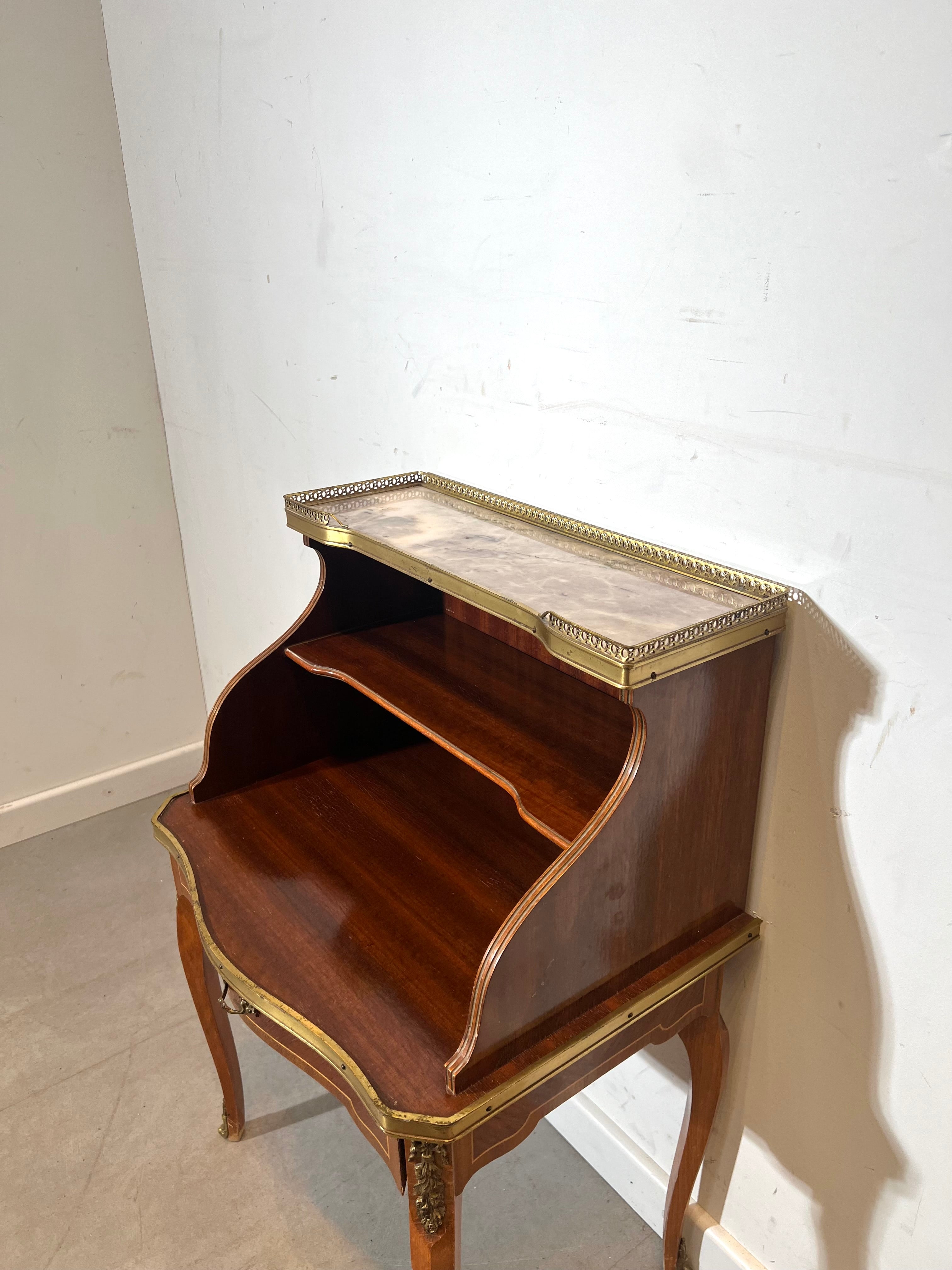 Antique French Louis XV style mahogany side table