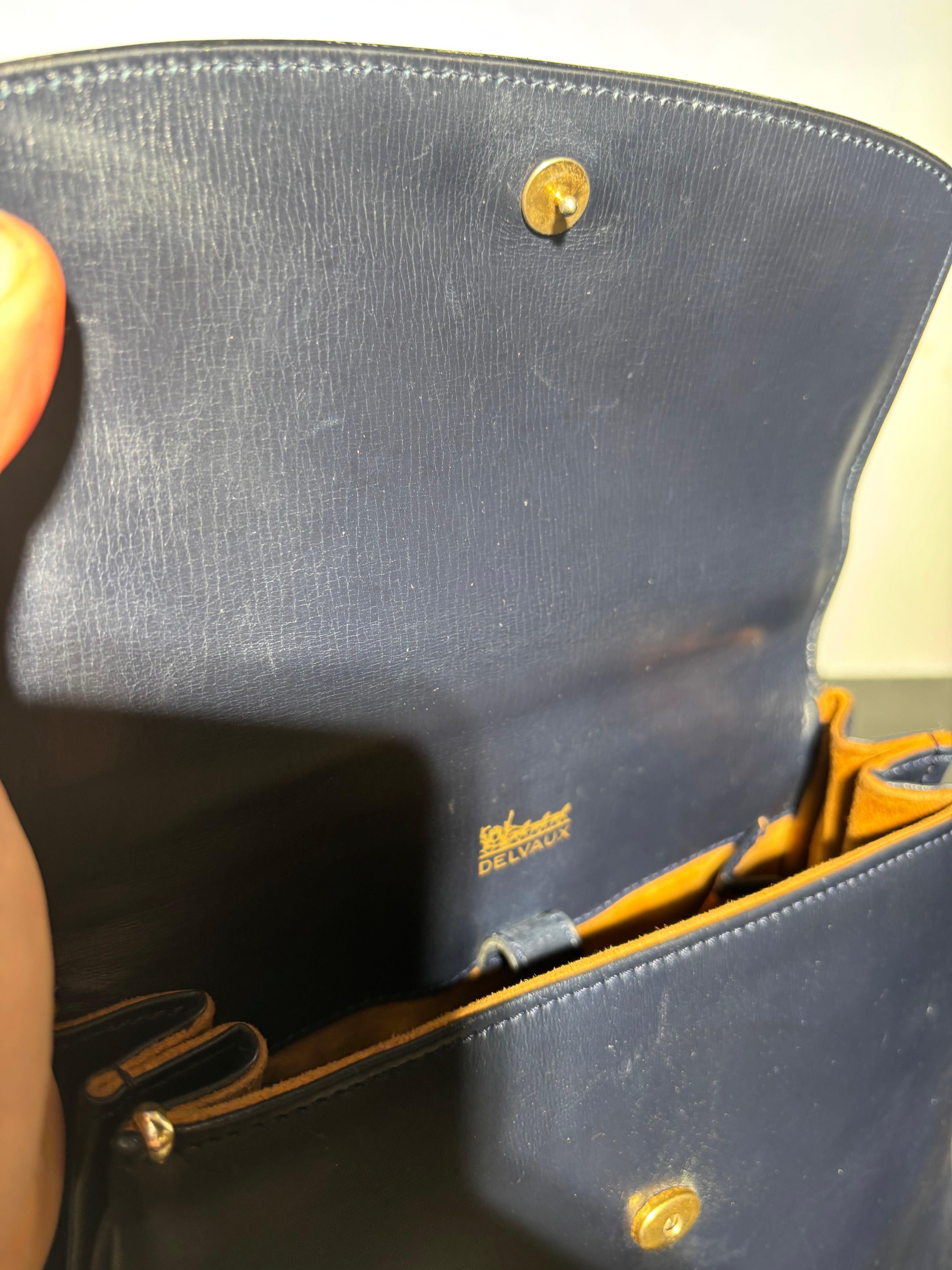 Delvaux Vintage Navy Blue Handbag