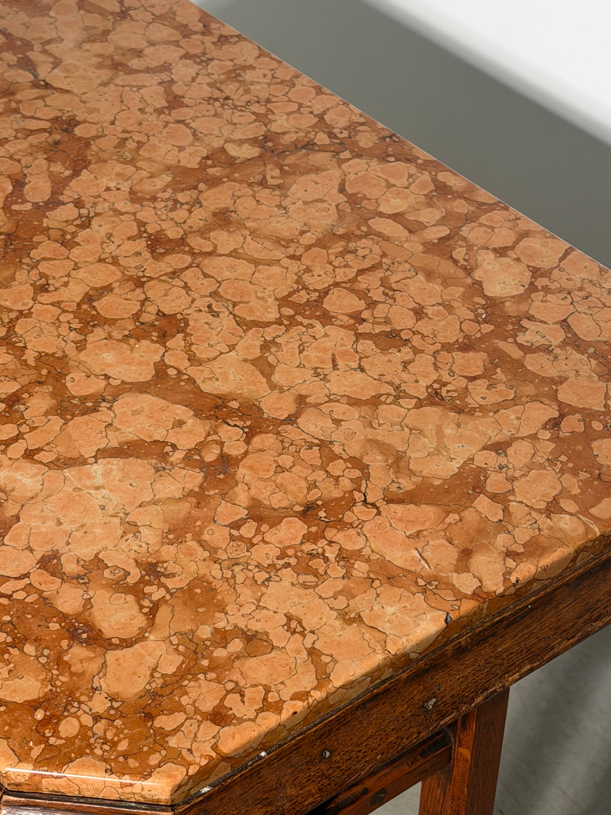Antique Pub Table with Marble Top