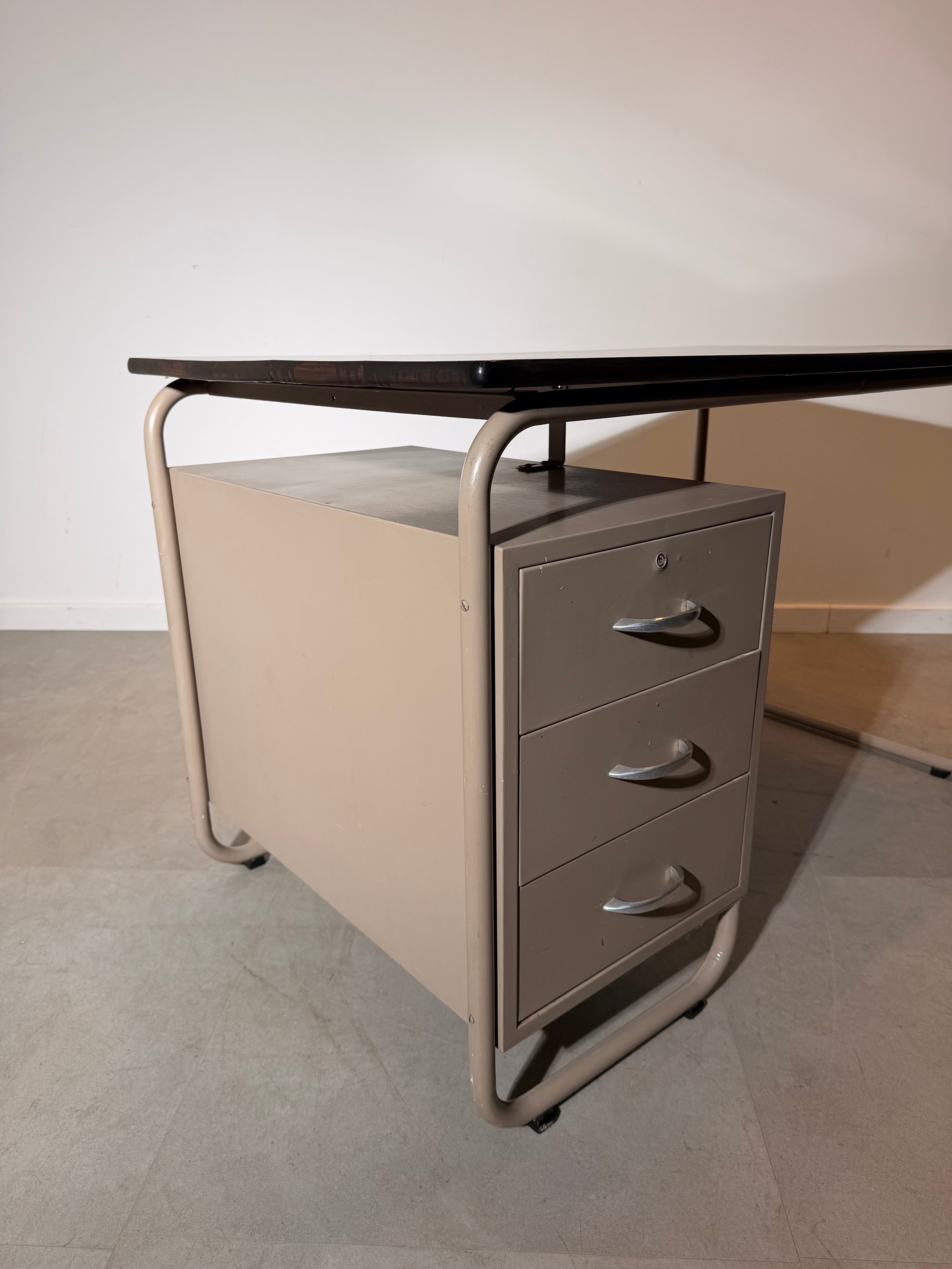 Vintage Bauhaus Style Tubular Steel Desk