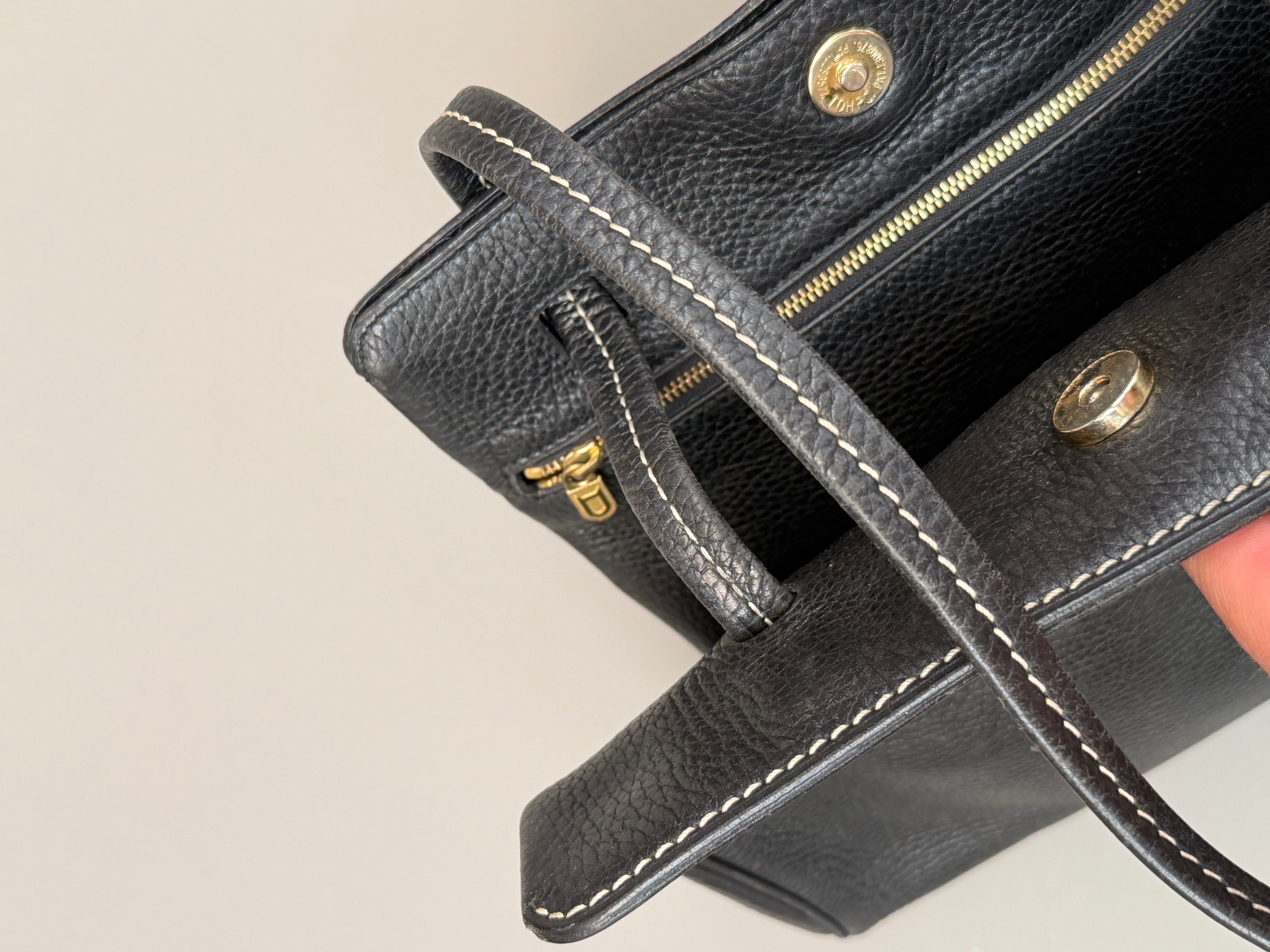 Delvaux Nuage Handbag – Black Grained Leather – Vintage