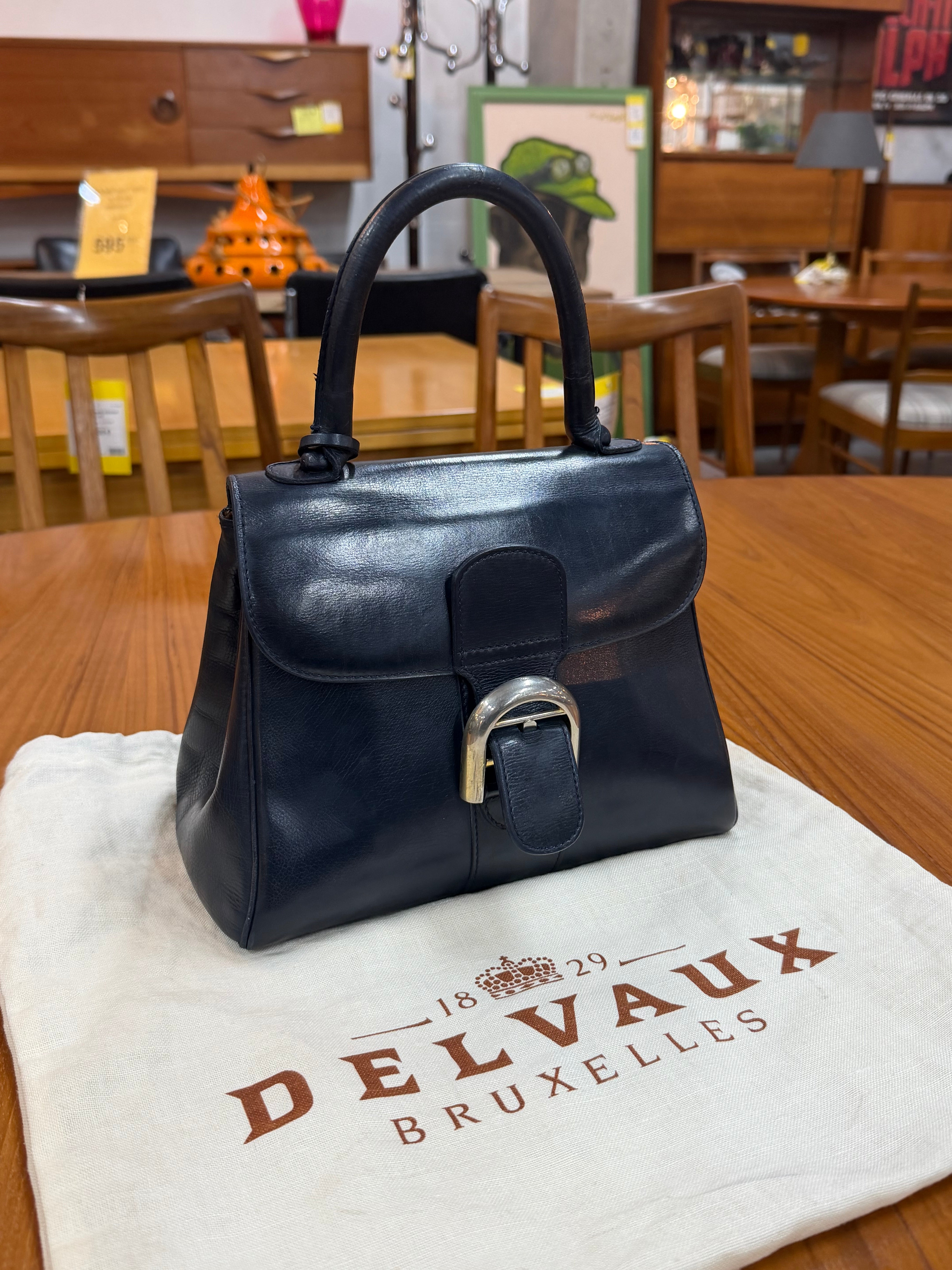 Vintage Delvaux Brillant PM Dark Blue