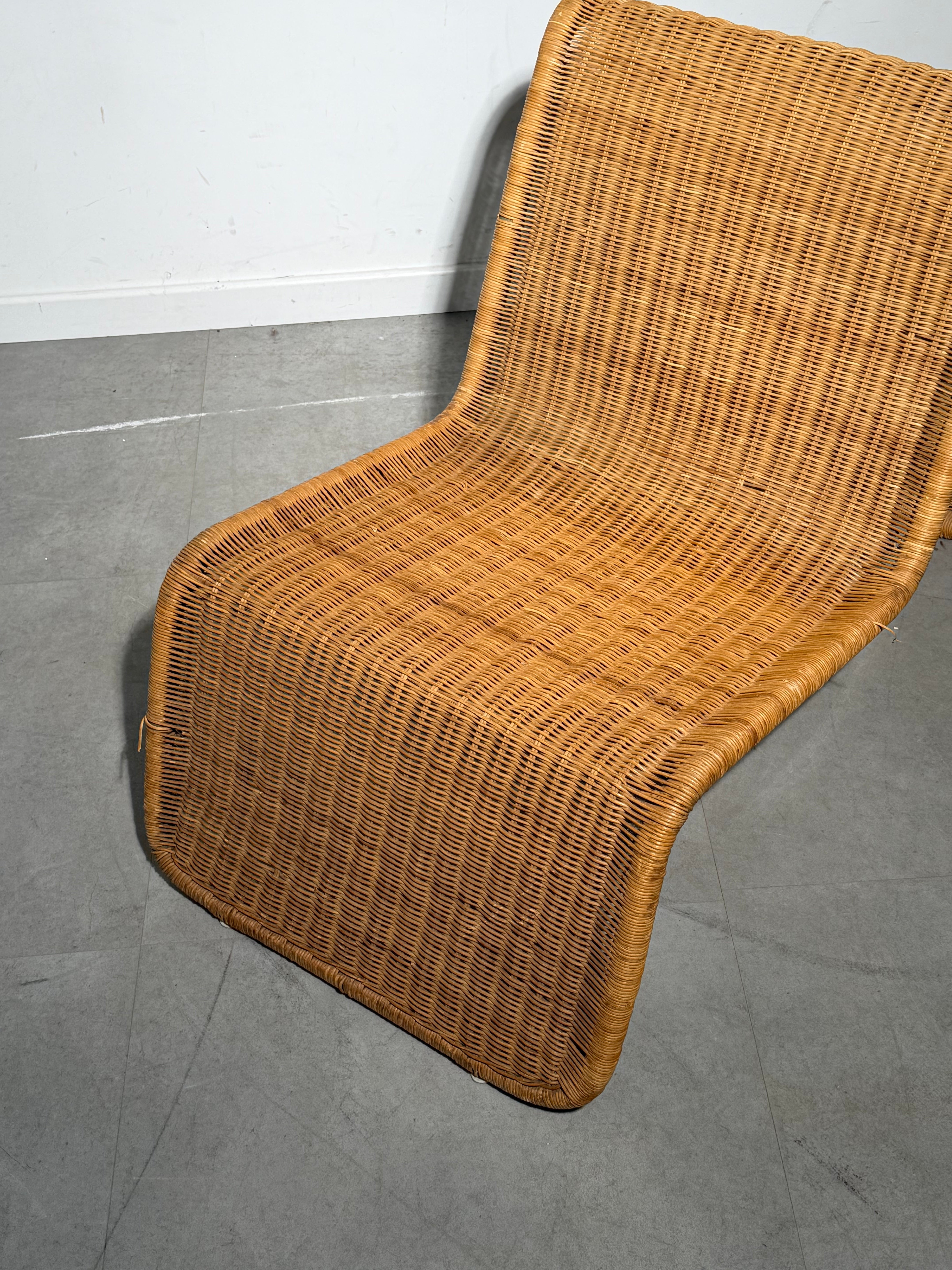 1960s Tito Agnoli Rattan Lounge Chair for Bonacina