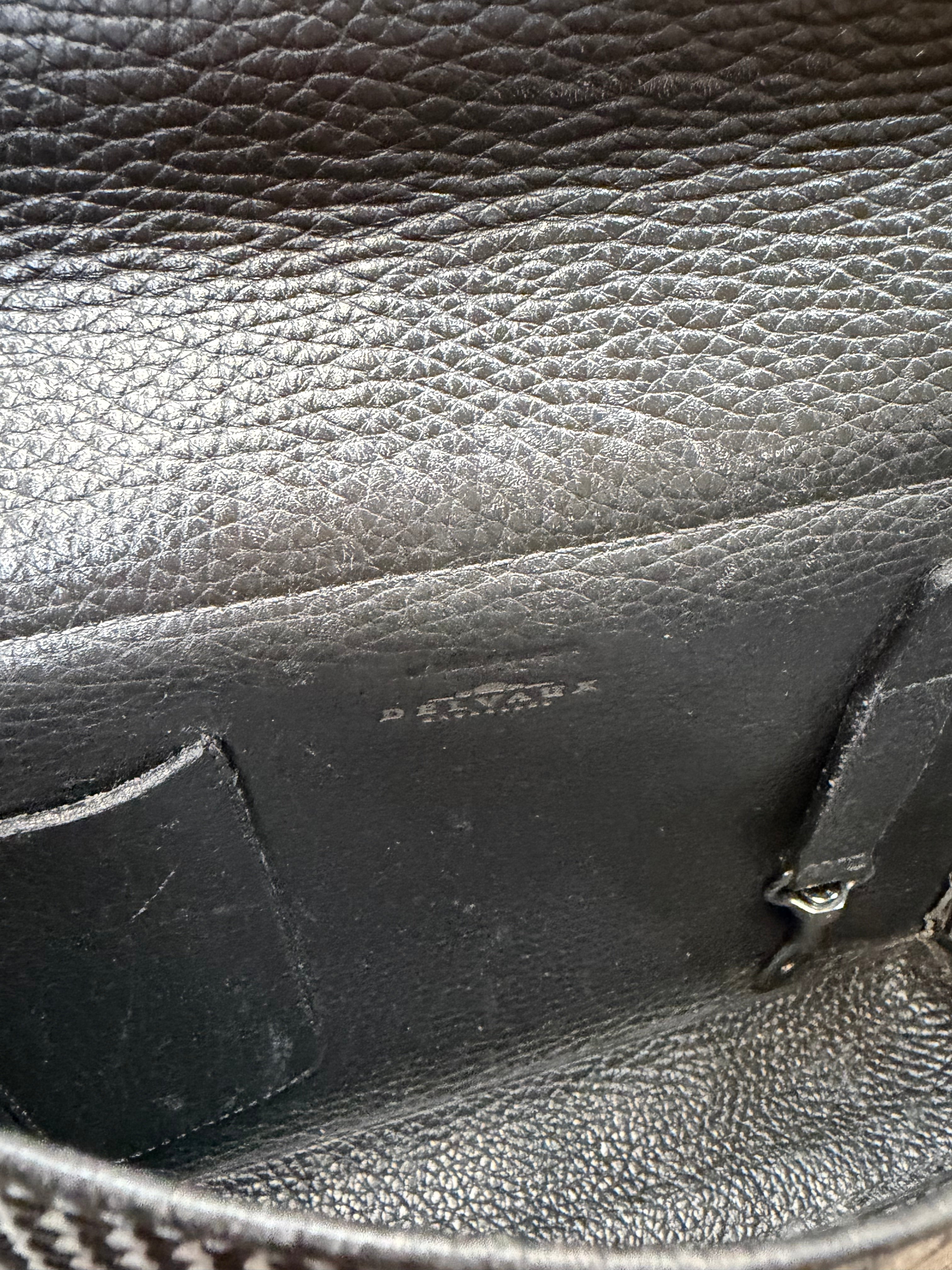 Vintage Delvaux Grillon Crossbody Bag – Toile de Cuir & Black Leather – 24 × 20 cm – With Dustbag