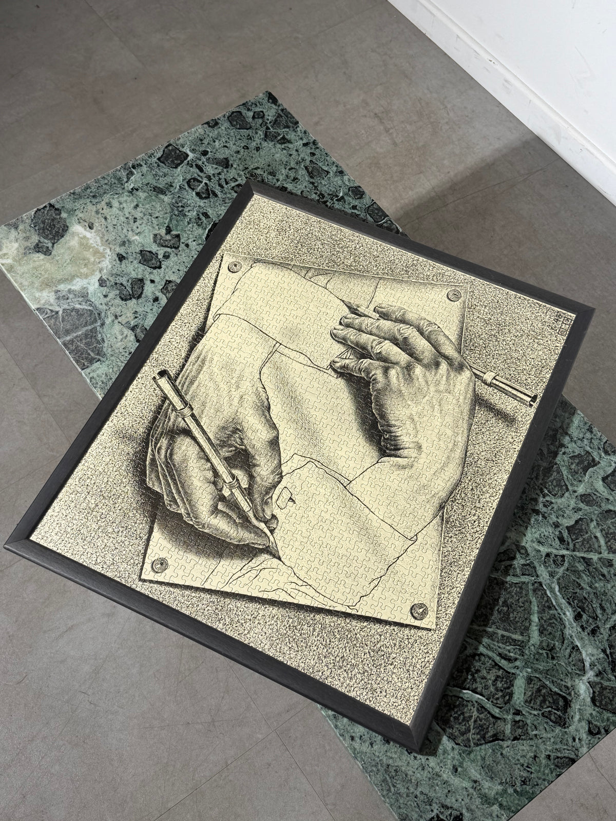 M. C. Escher “Drawing Hands” – Framed Puzzle, 55 × 65 cm