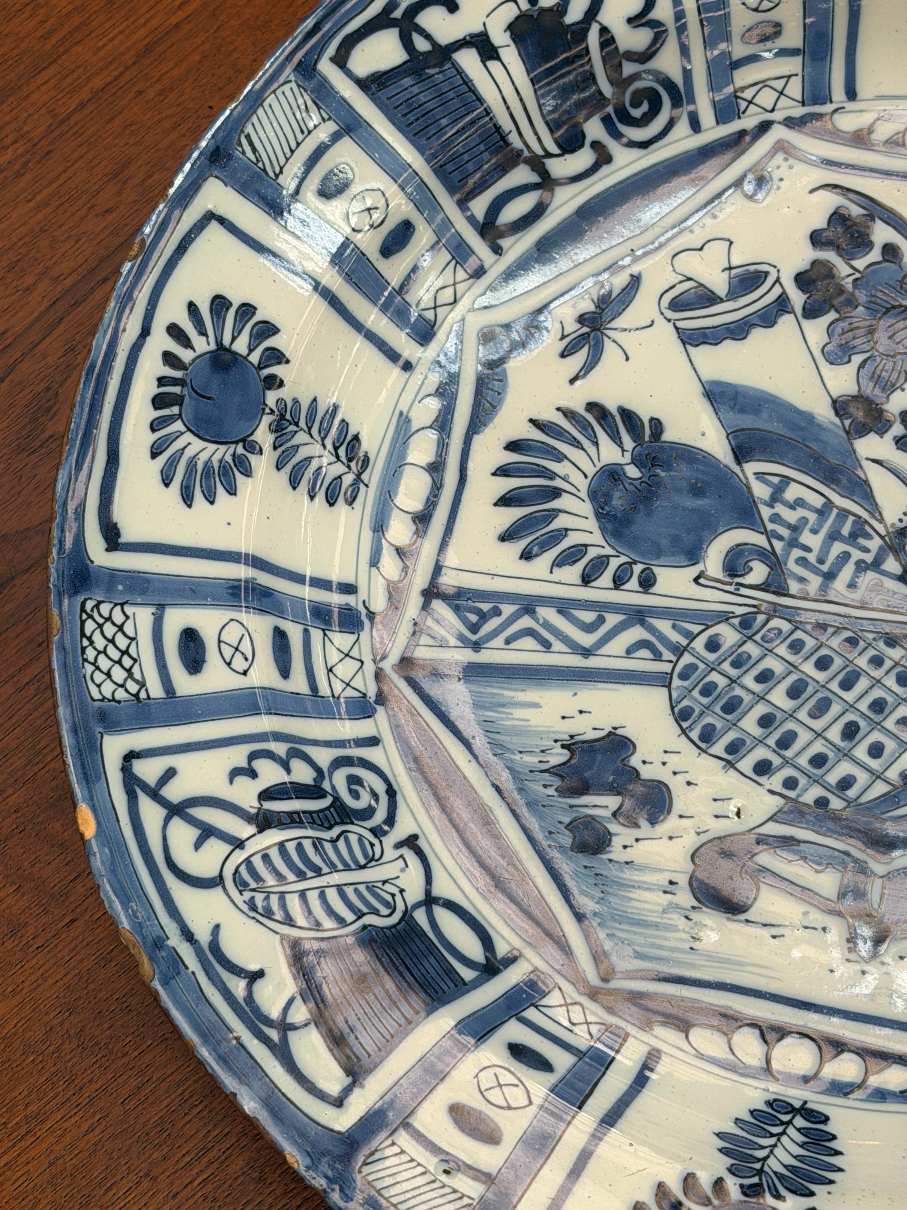 Antique Delft Faience Charger Plate – 17th Century