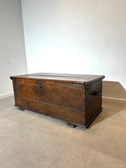 19th century antique wooden storage trunk