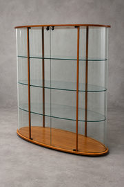 FLAM Italy Curved Glass Display Cabinet with Integrated Lighting