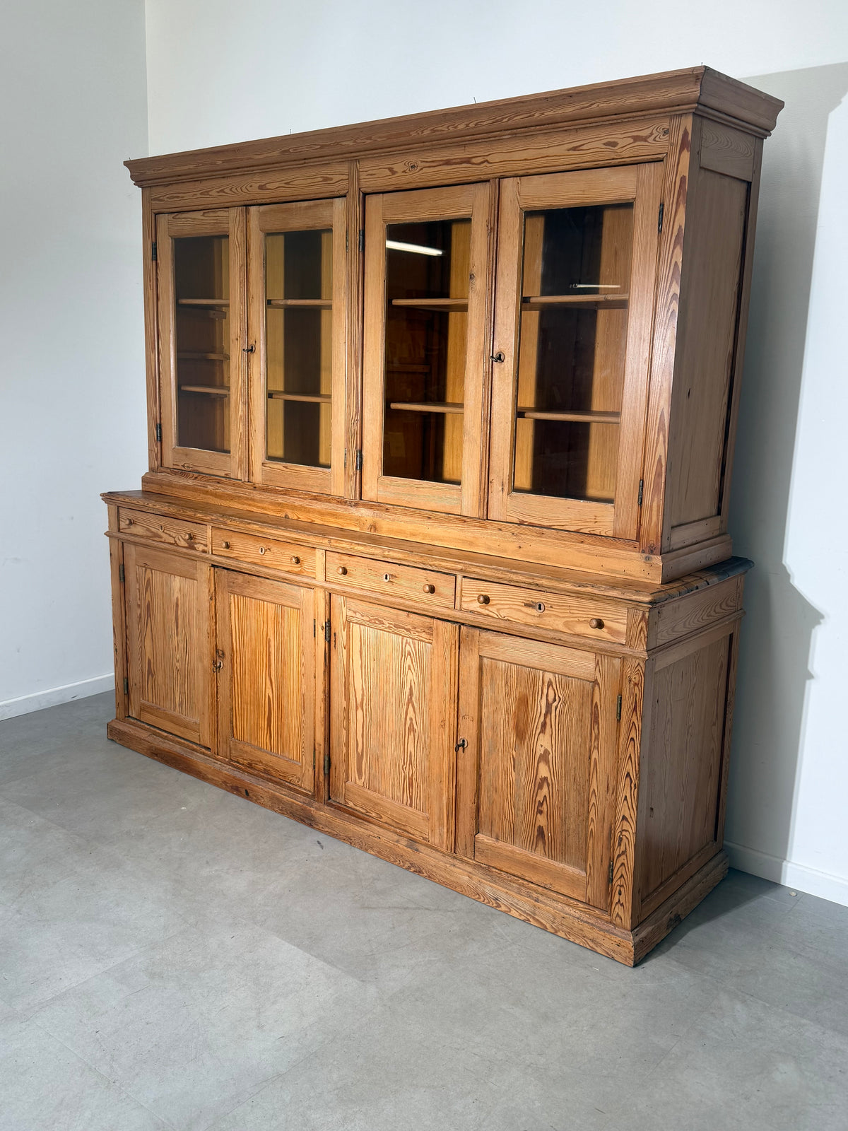 Antique Pine Display Cabinet / Apothecary Cupboard