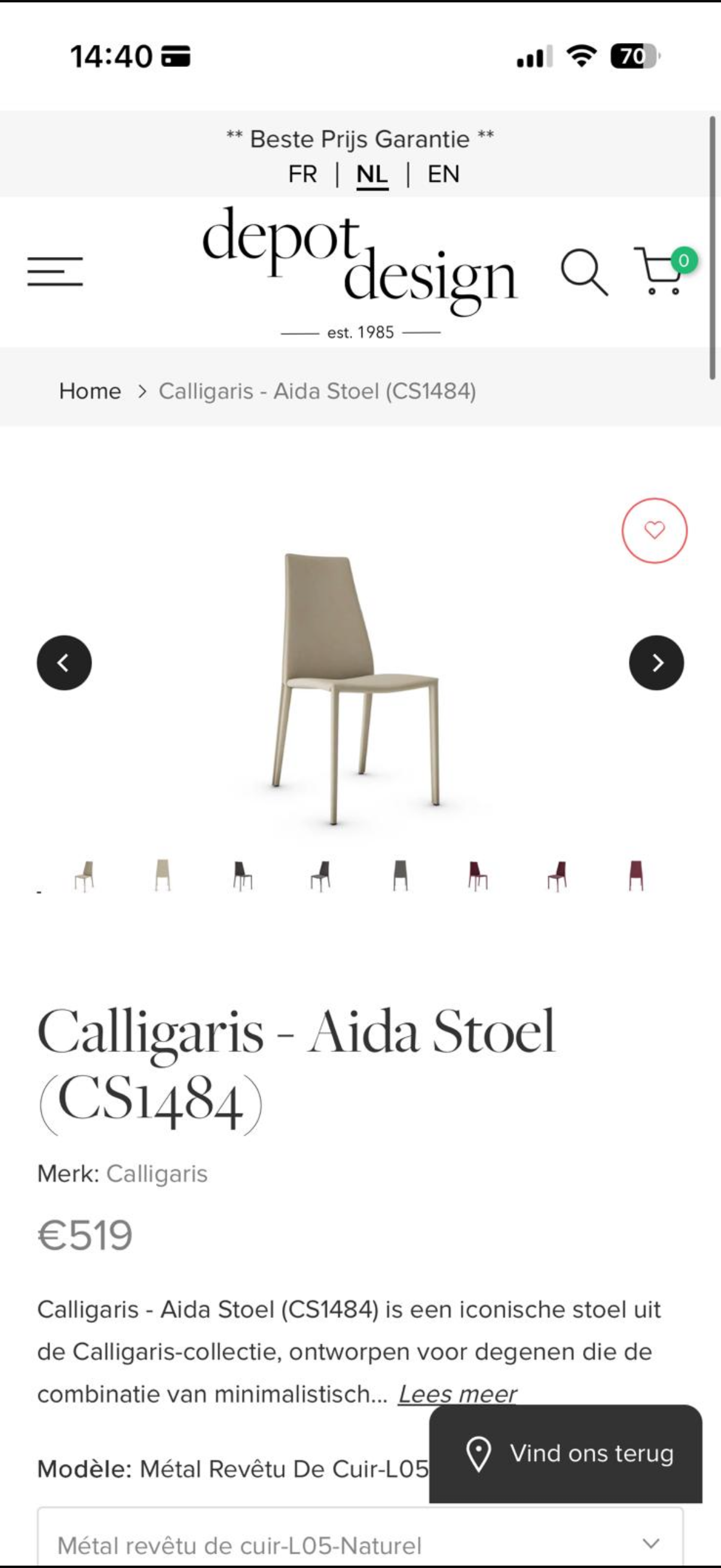 Calligaris Aida CS1484 Dining Chairs – Set of 6 – Genuine Leather – Made in Italy