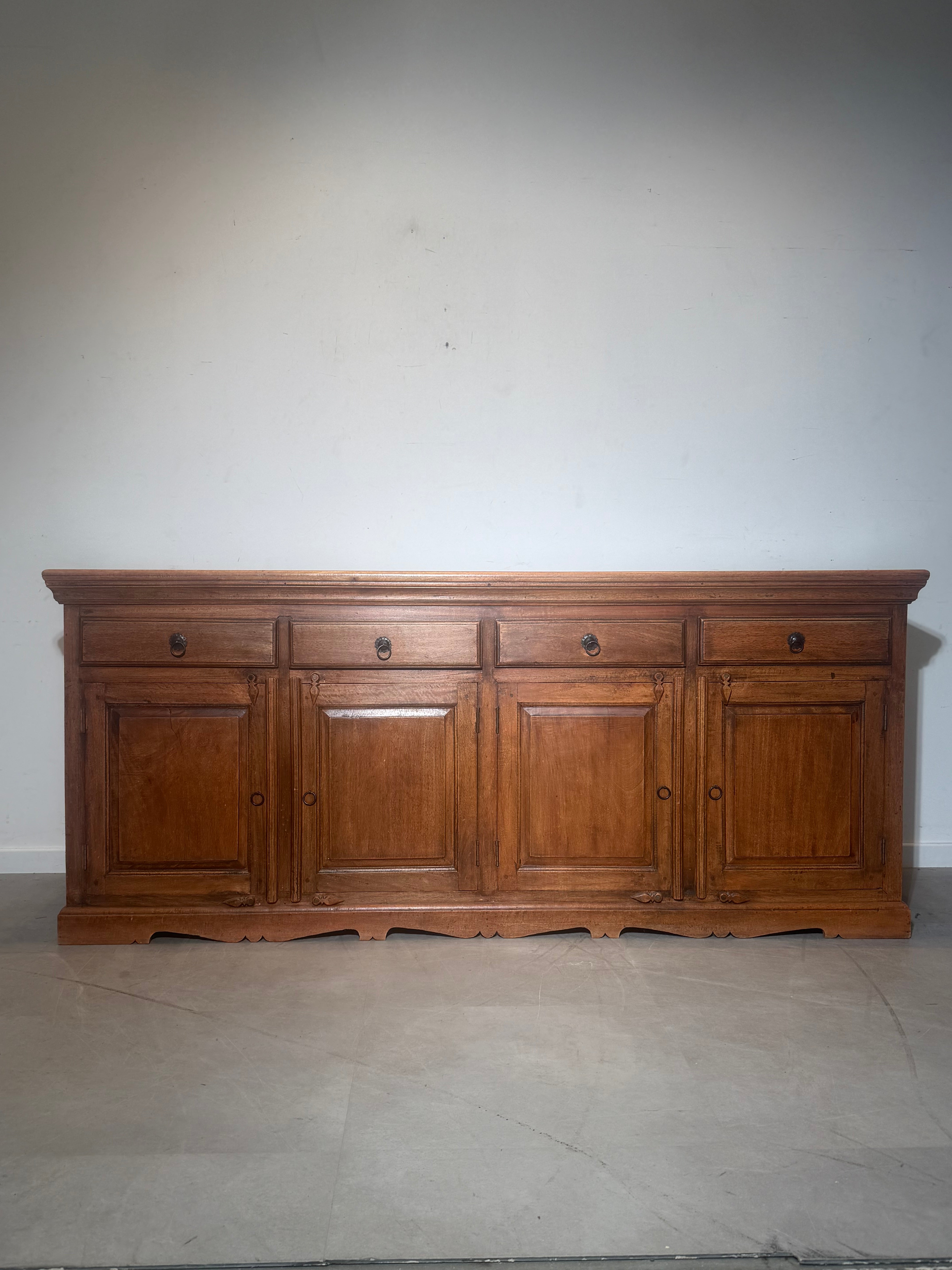 Vintage Wooden Sideboard / Buffet Cabinet – India – 215 cm
