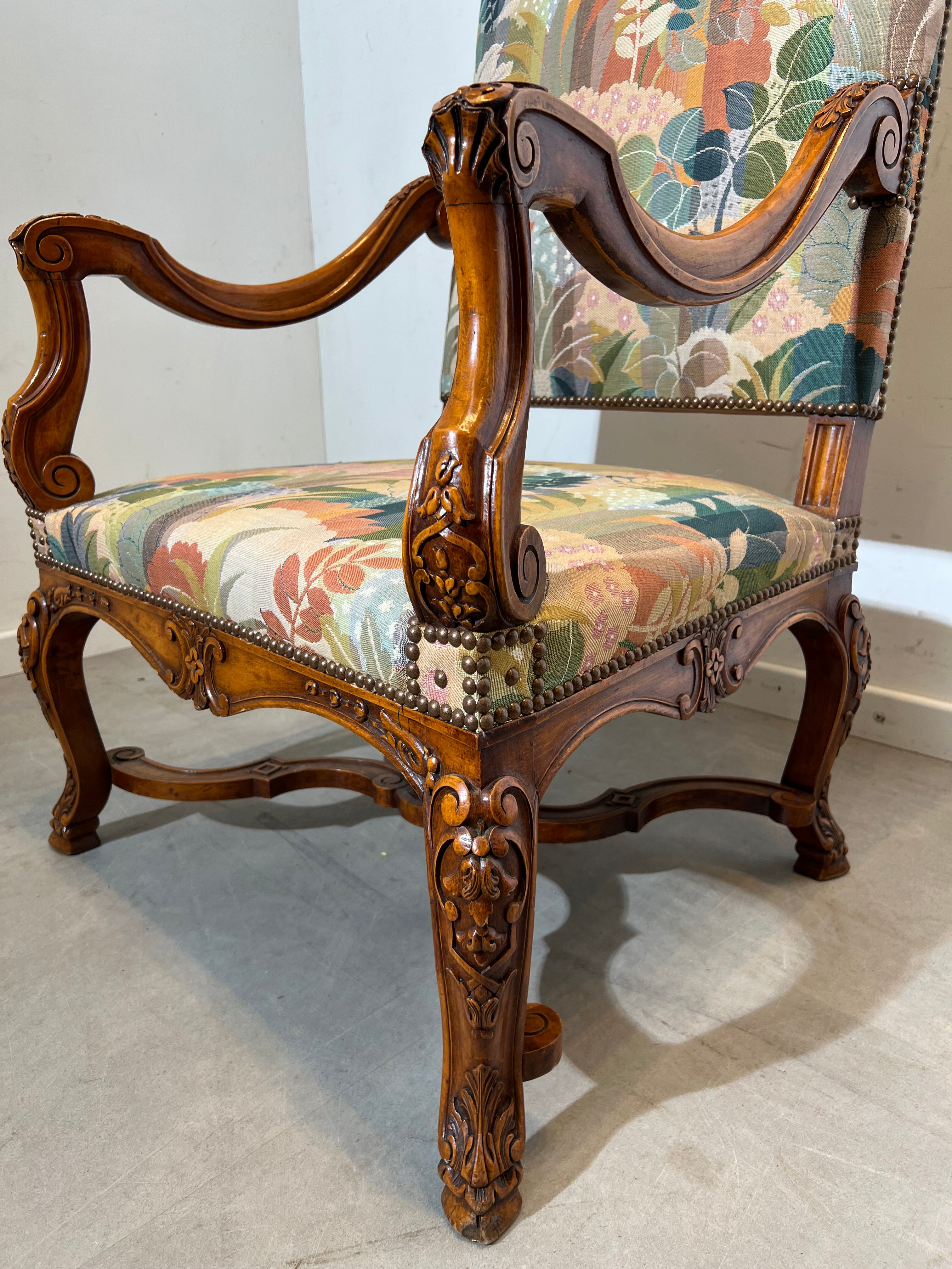 Antique Louis XV Handcarved Armchair
