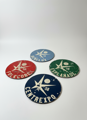 Panneaux ronds originaux de l'Expo 58 (lot de 4)