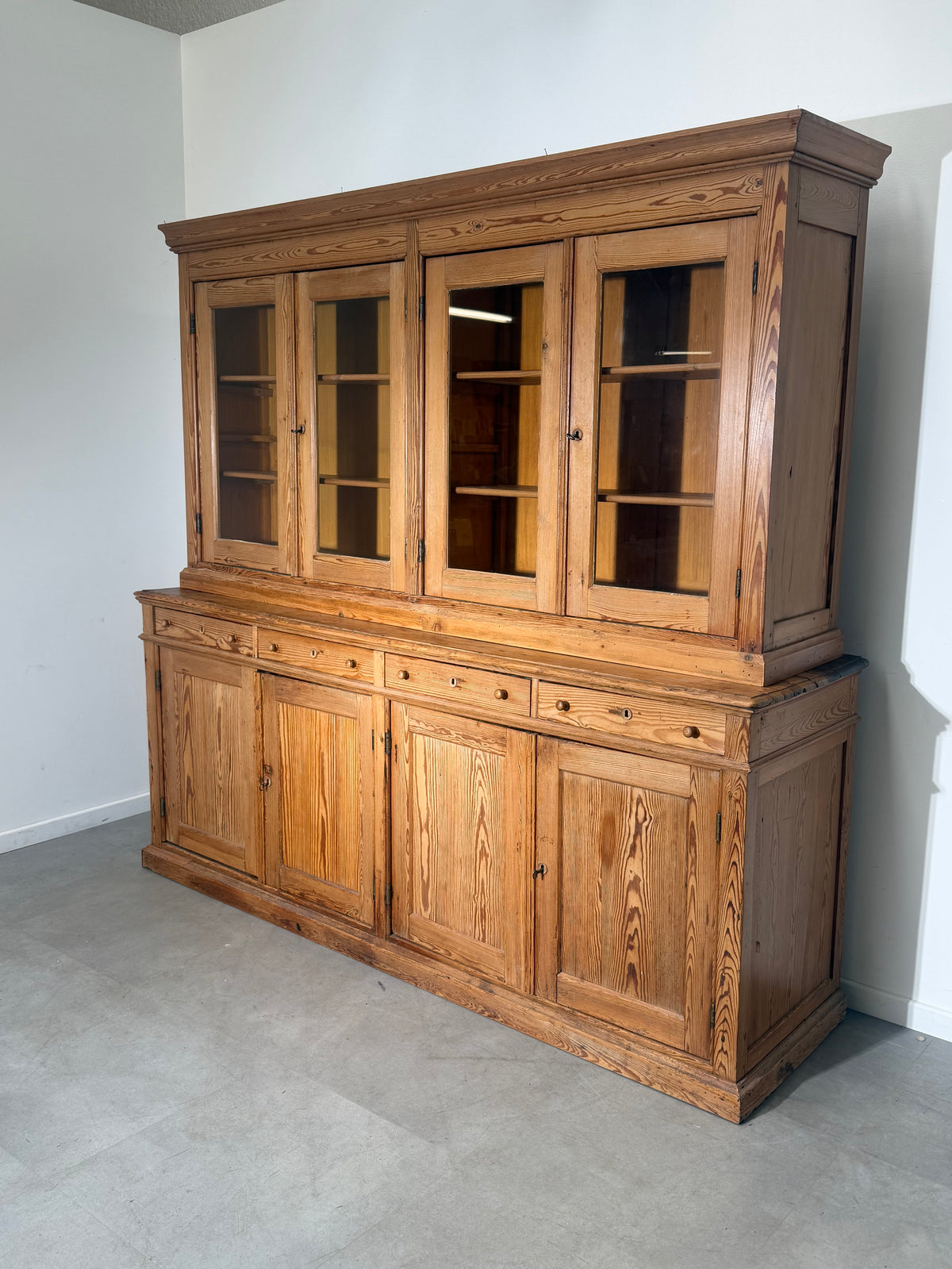 Antique Pine Display Cabinet / Apothecary Cupboard
