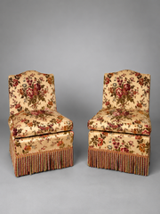 Vintage Floral Upholstered Slipper