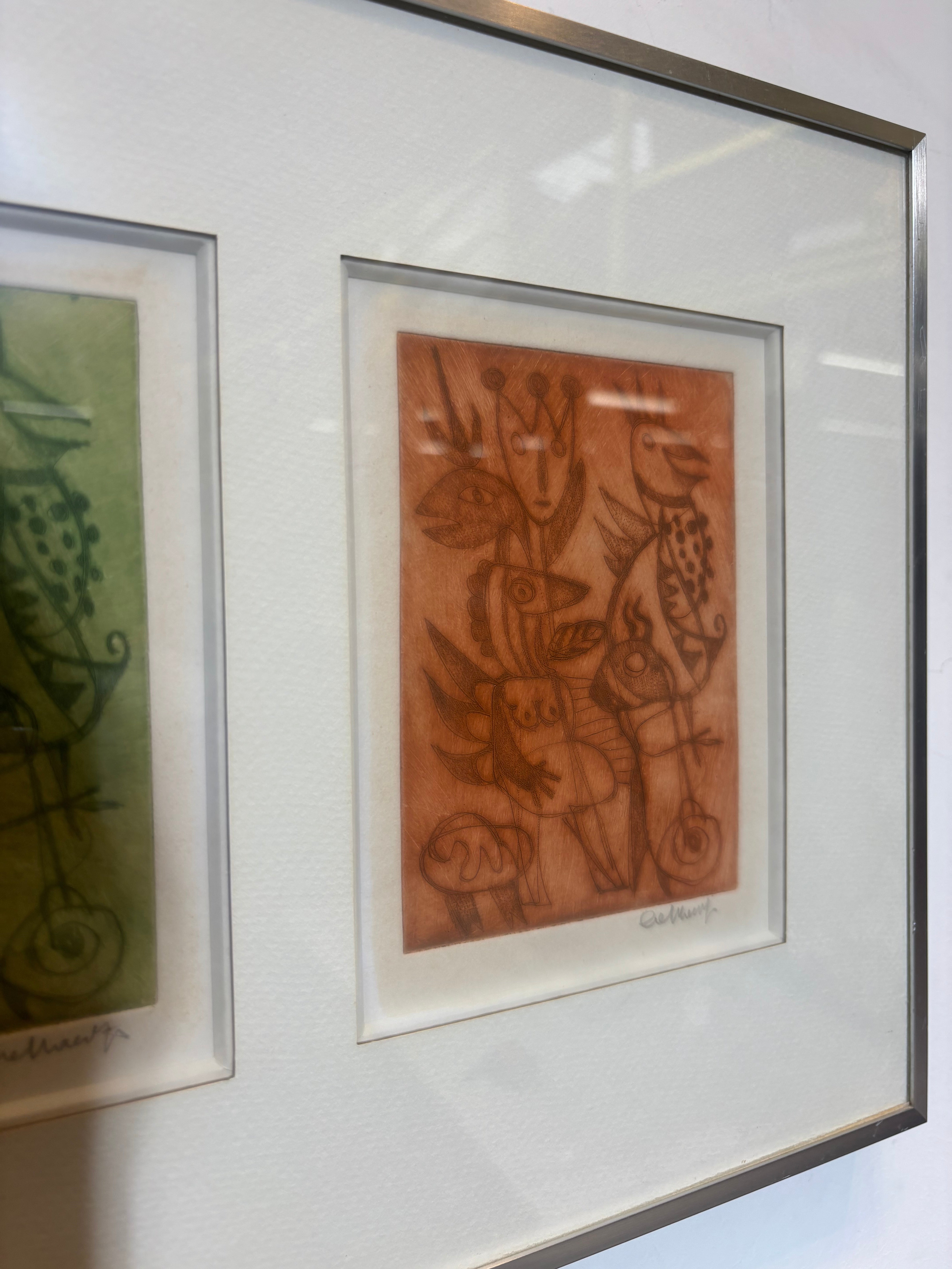 Set van vier kleine litho's van Jan Cobbaert