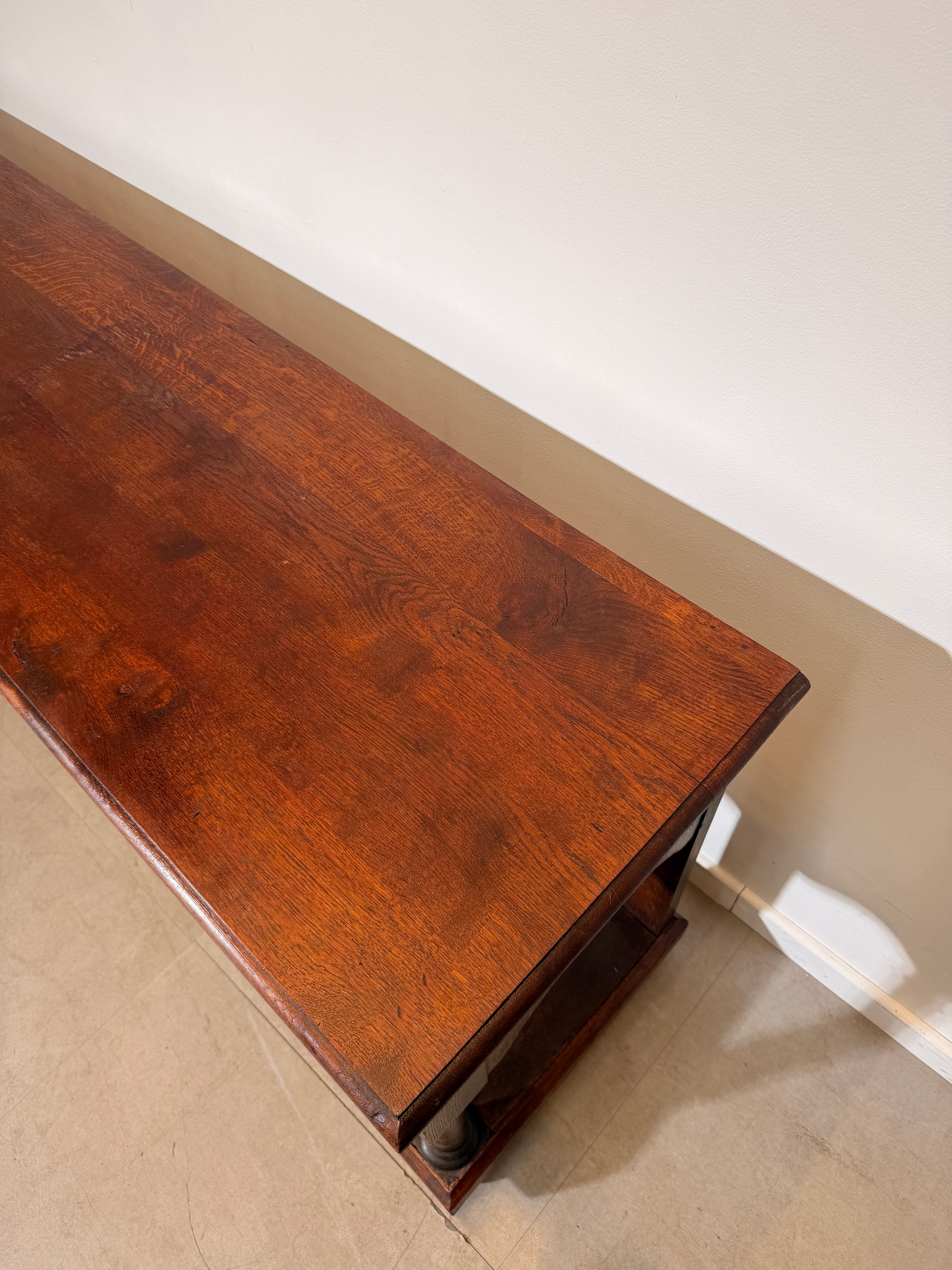 Antique Oak Console Table / Server with Drawers