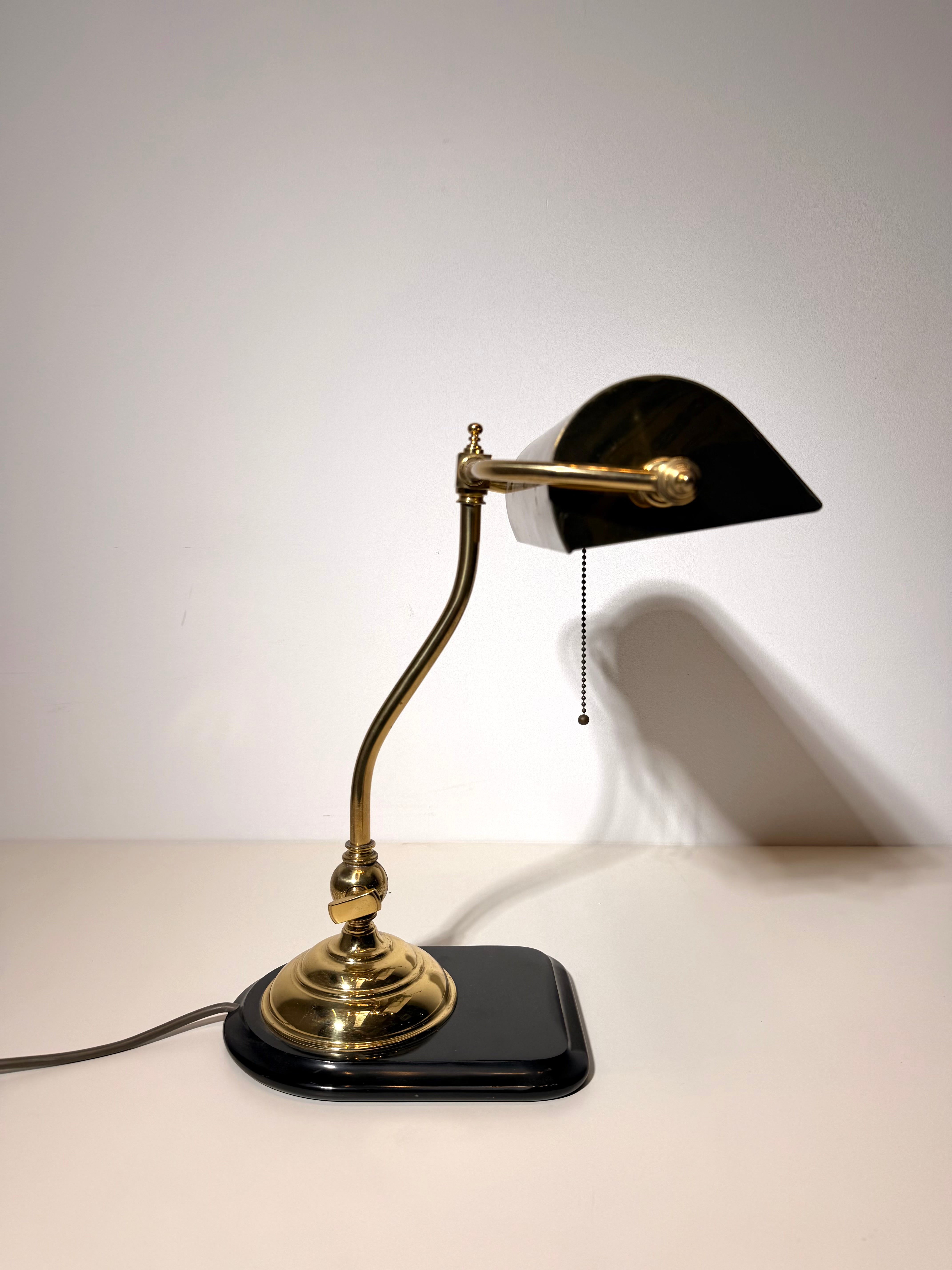 Vintage Brass Banker’s Desk Lamp